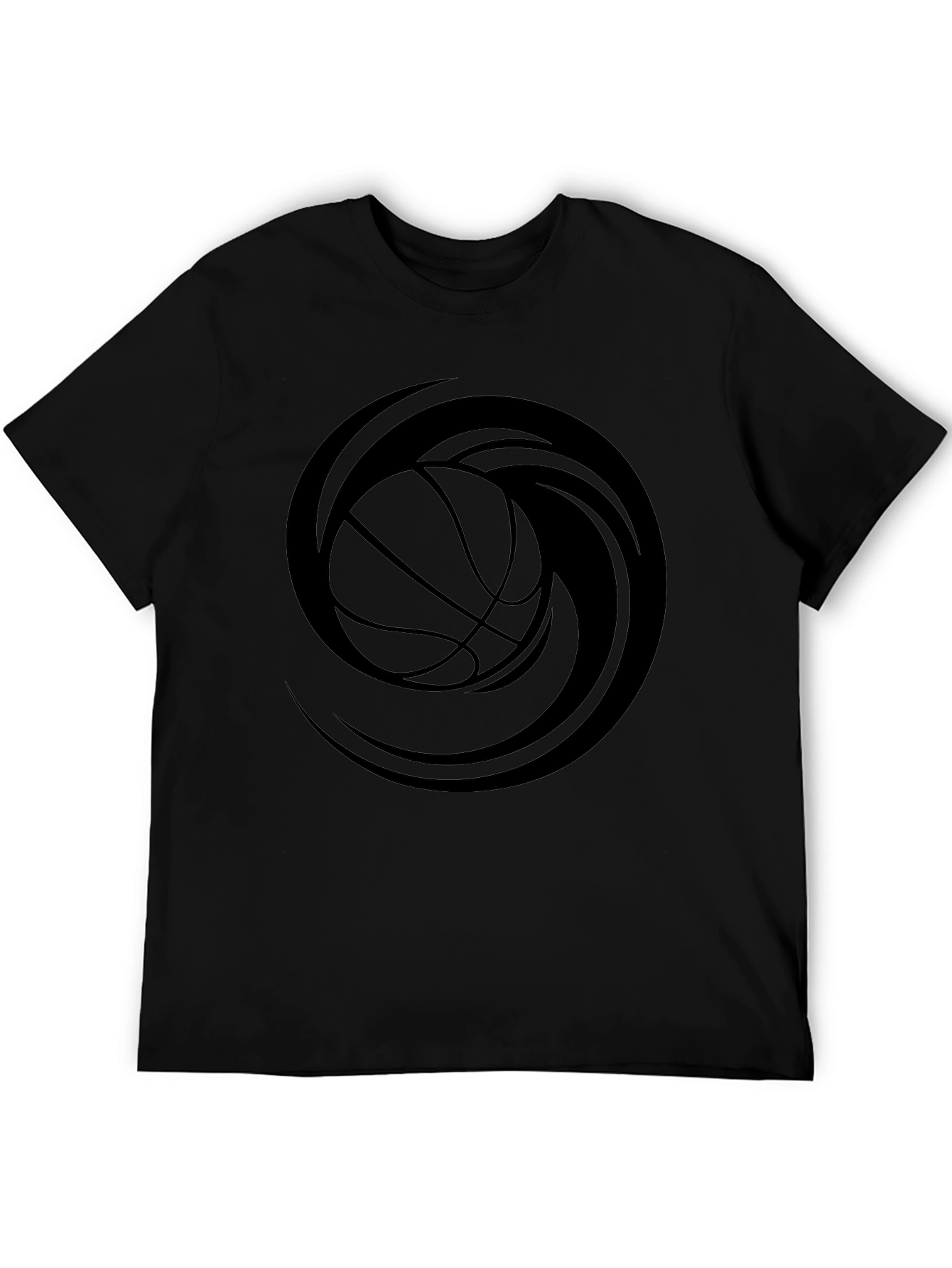 Black Basketball Swirl Graphic Tee