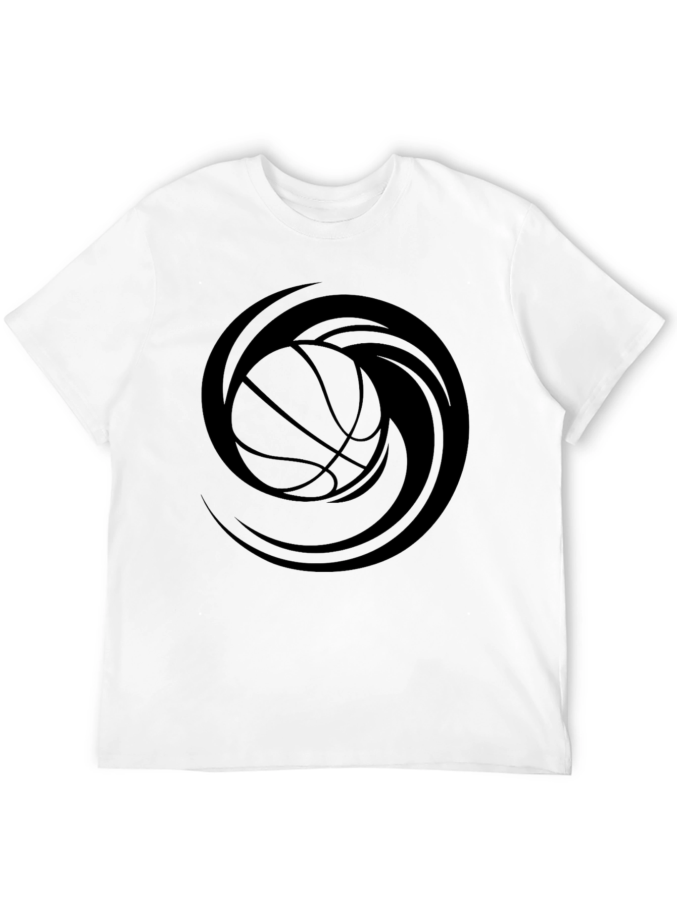 Black Basketball Swirl Graphic Tee