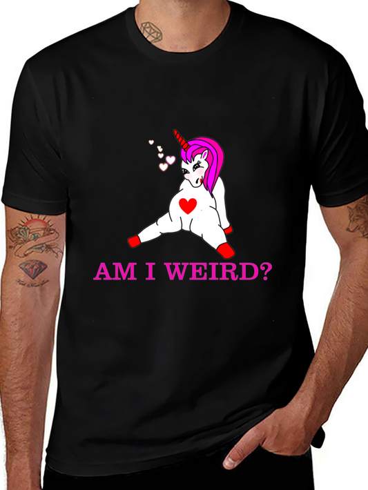 Am I Weird? Unicorn Graphic Tee - Black