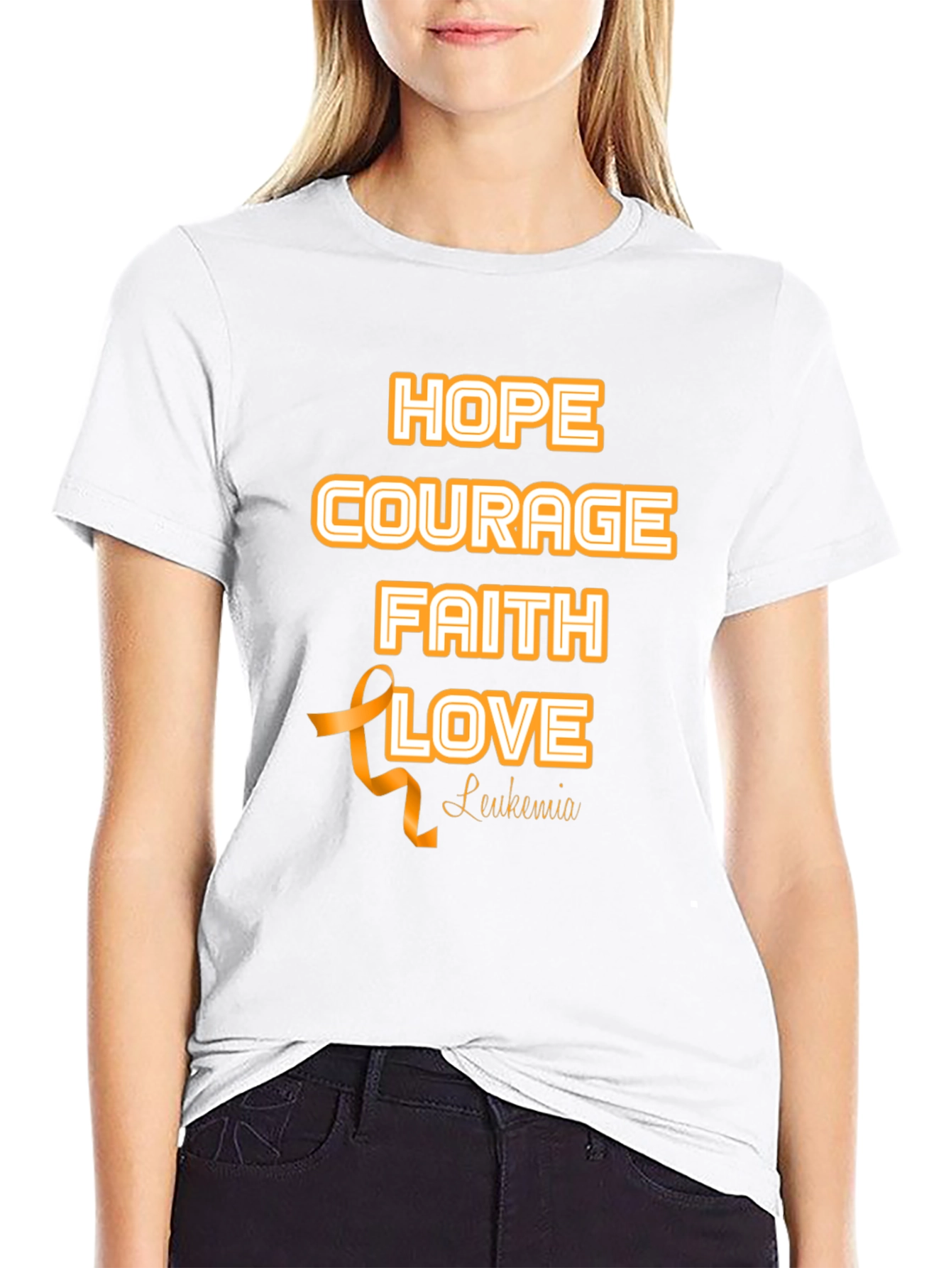 Hope Courage Faith Love Leukemia Awareness T-Shirt