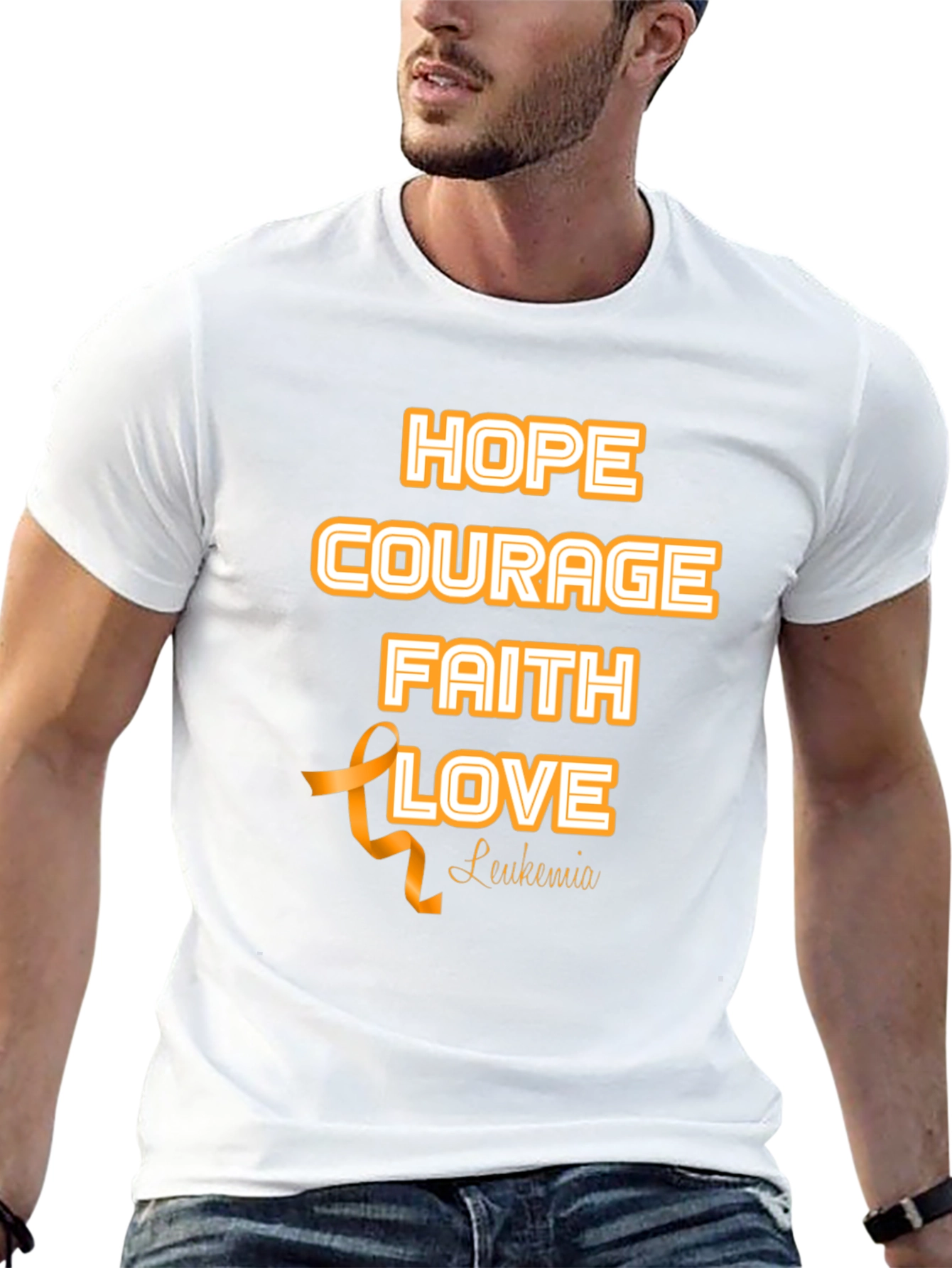 Hope Courage Faith Love Leukemia Awareness T-Shirt
