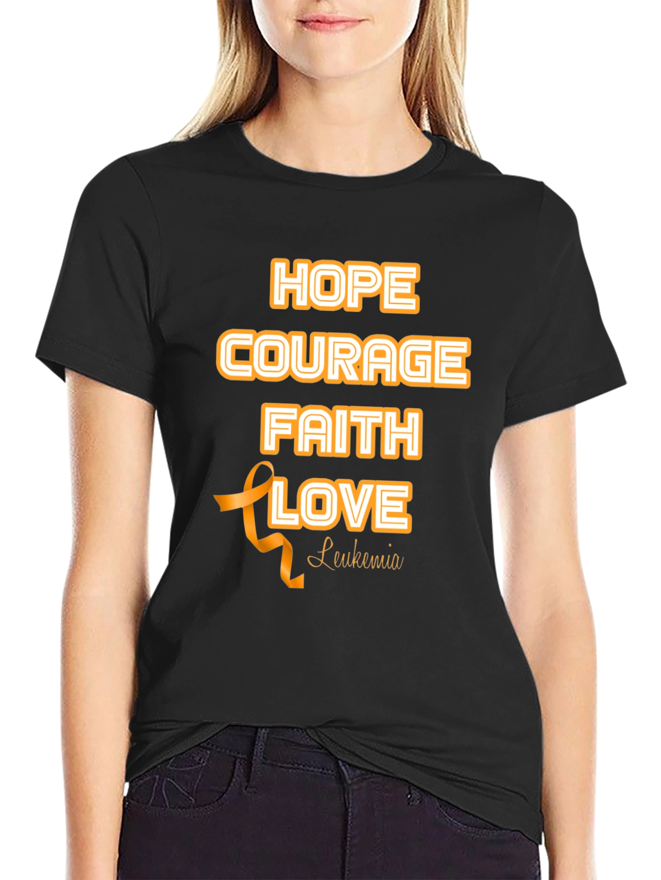 Hope Courage Faith Love Leukemia Awareness T-Shirt