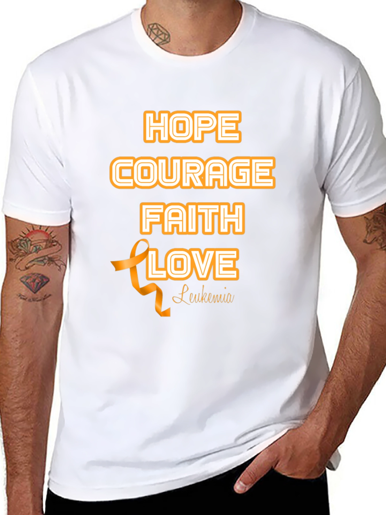 Hope Courage Faith Love Leukemia Awareness T-Shirt