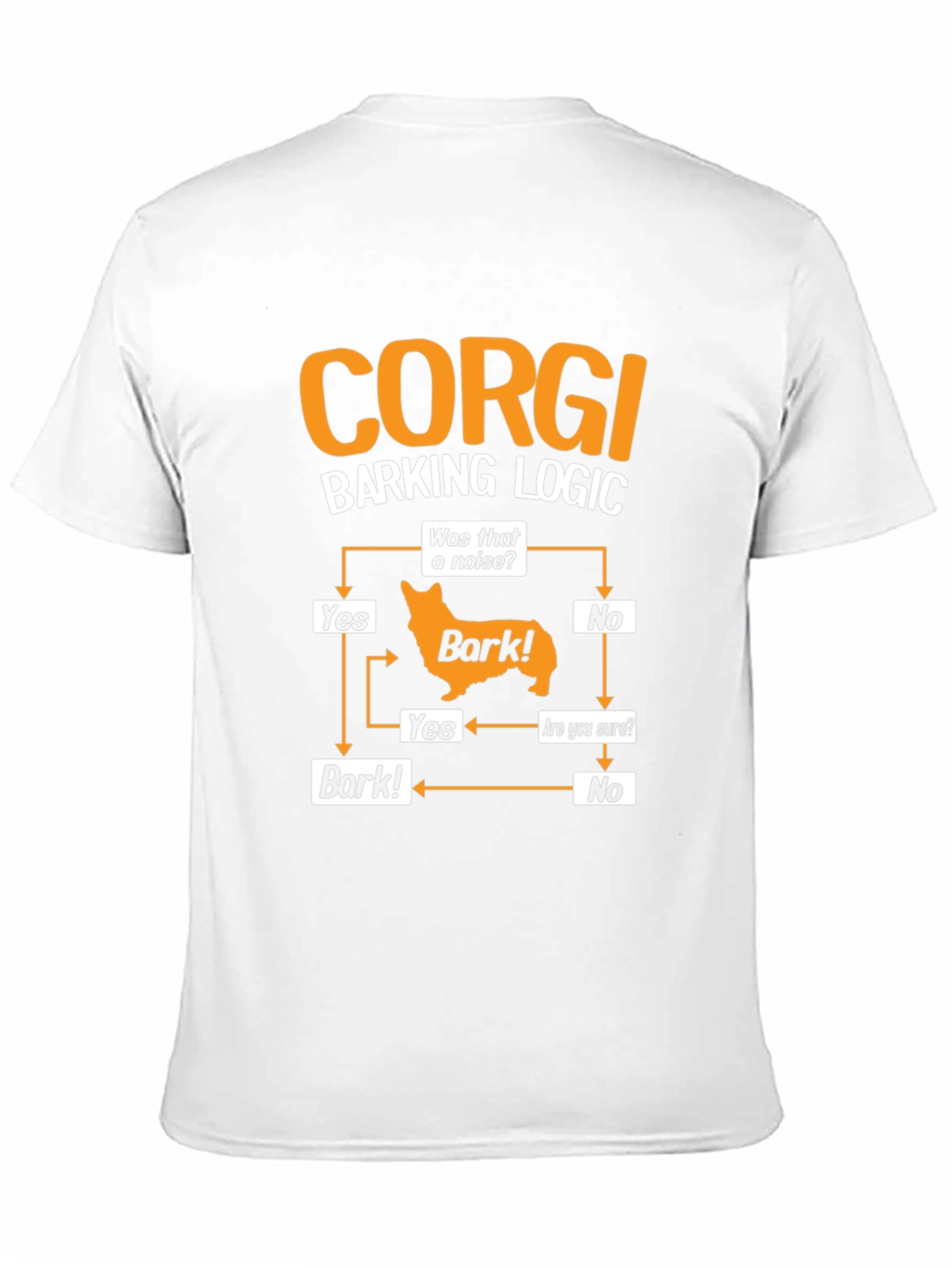 Corgi Barking Logic Black T-Shirt
