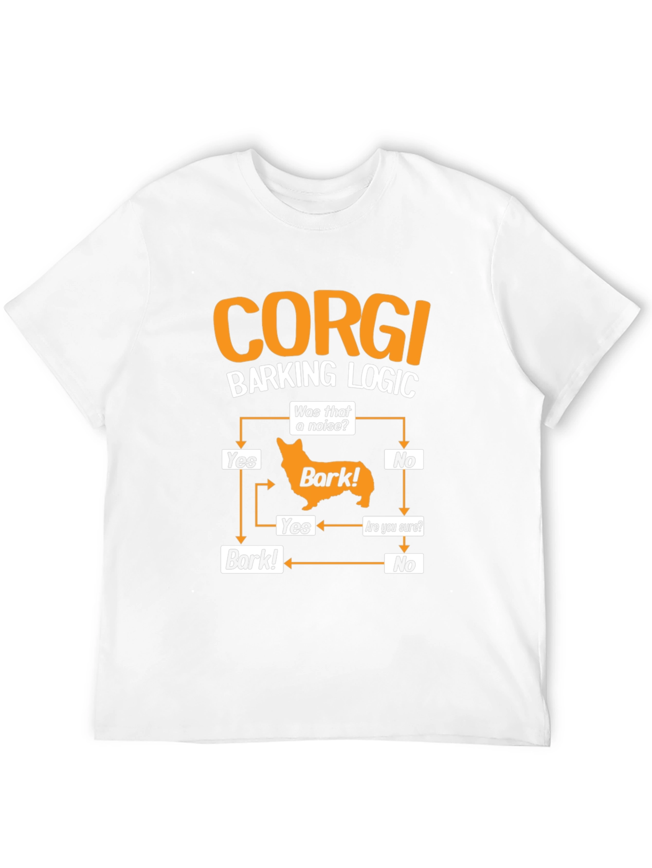 Corgi Barking Logic Black T-Shirt