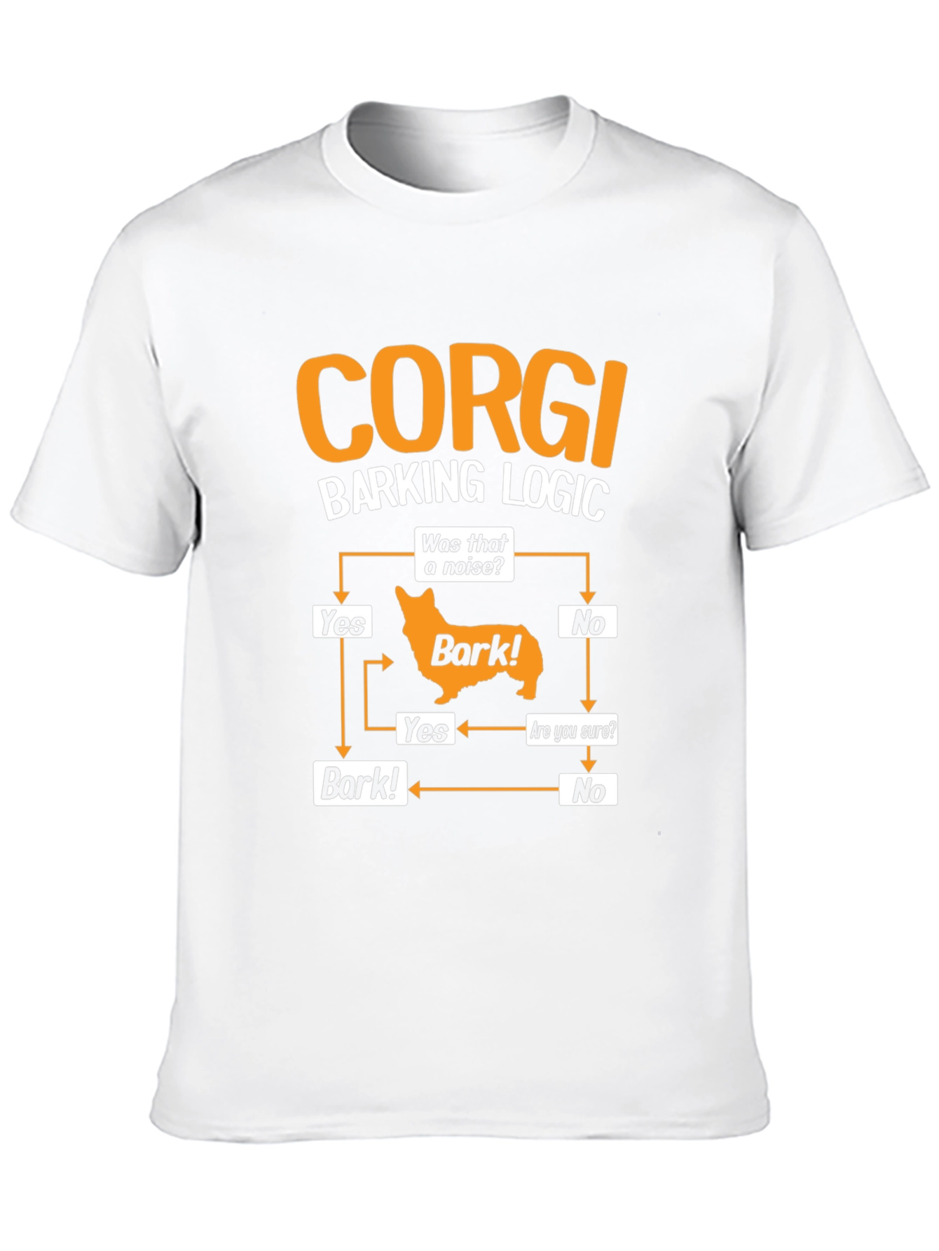 Corgi Barking Logic Black T-Shirt