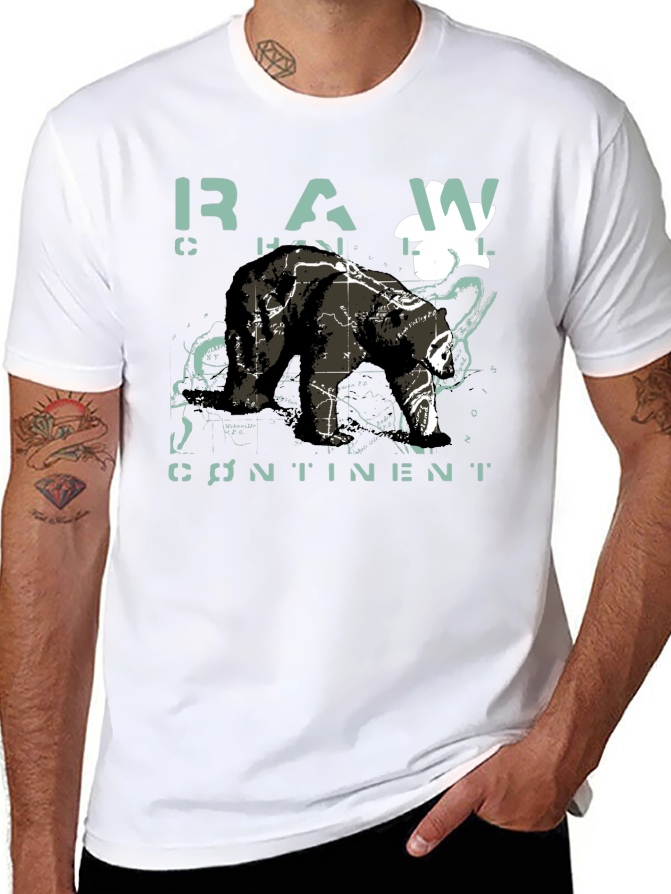 Raw Continent Bear Graphic T-Shirt