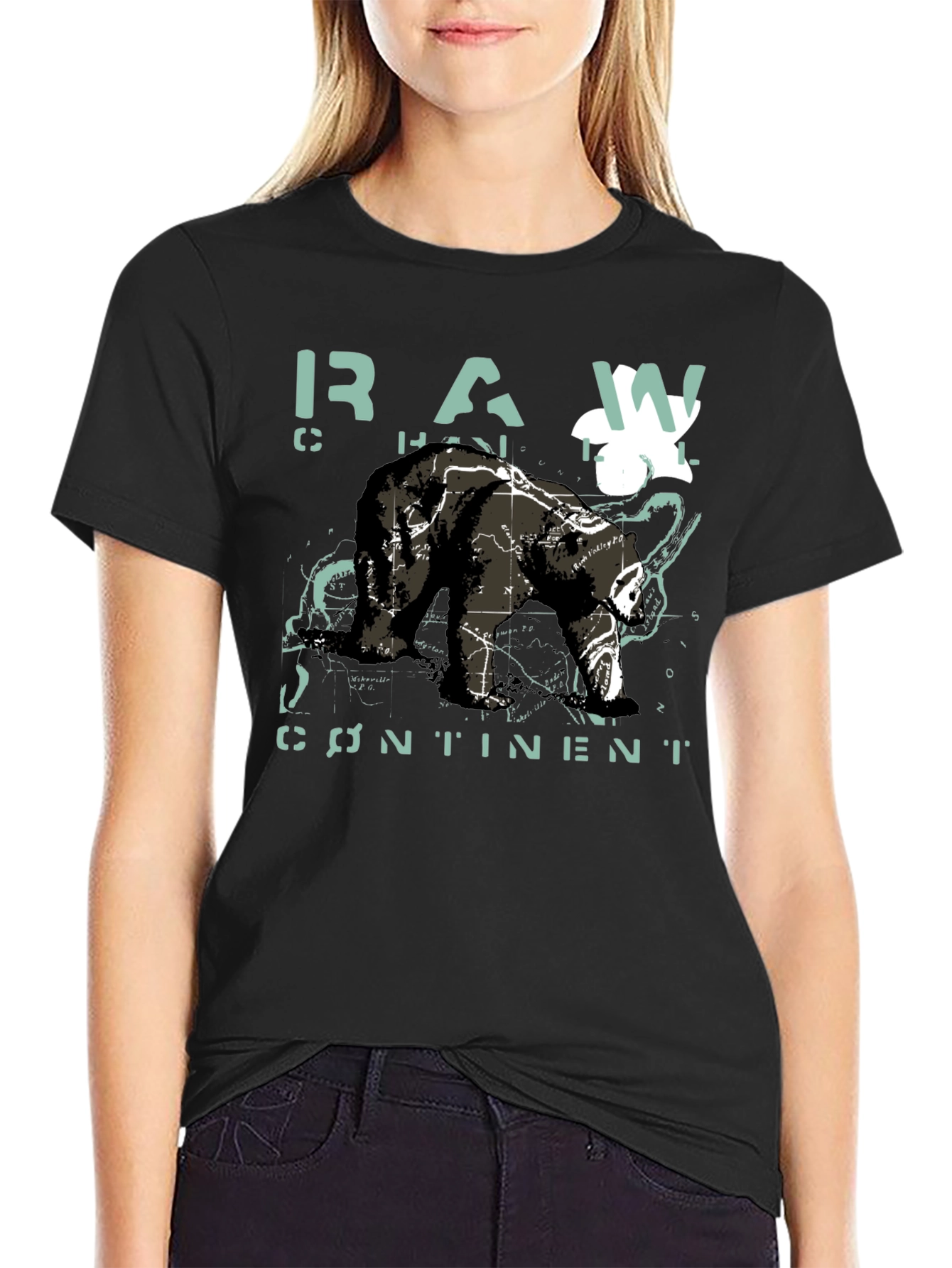 Raw Continent Bear Graphic T-Shirt