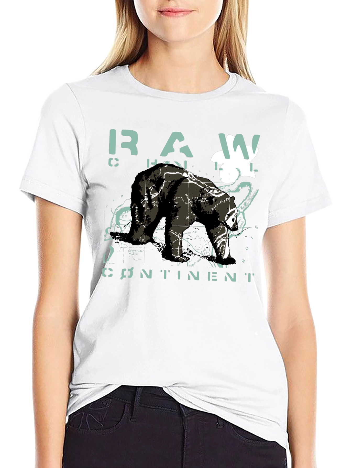 Raw Continent Bear Graphic T-Shirt