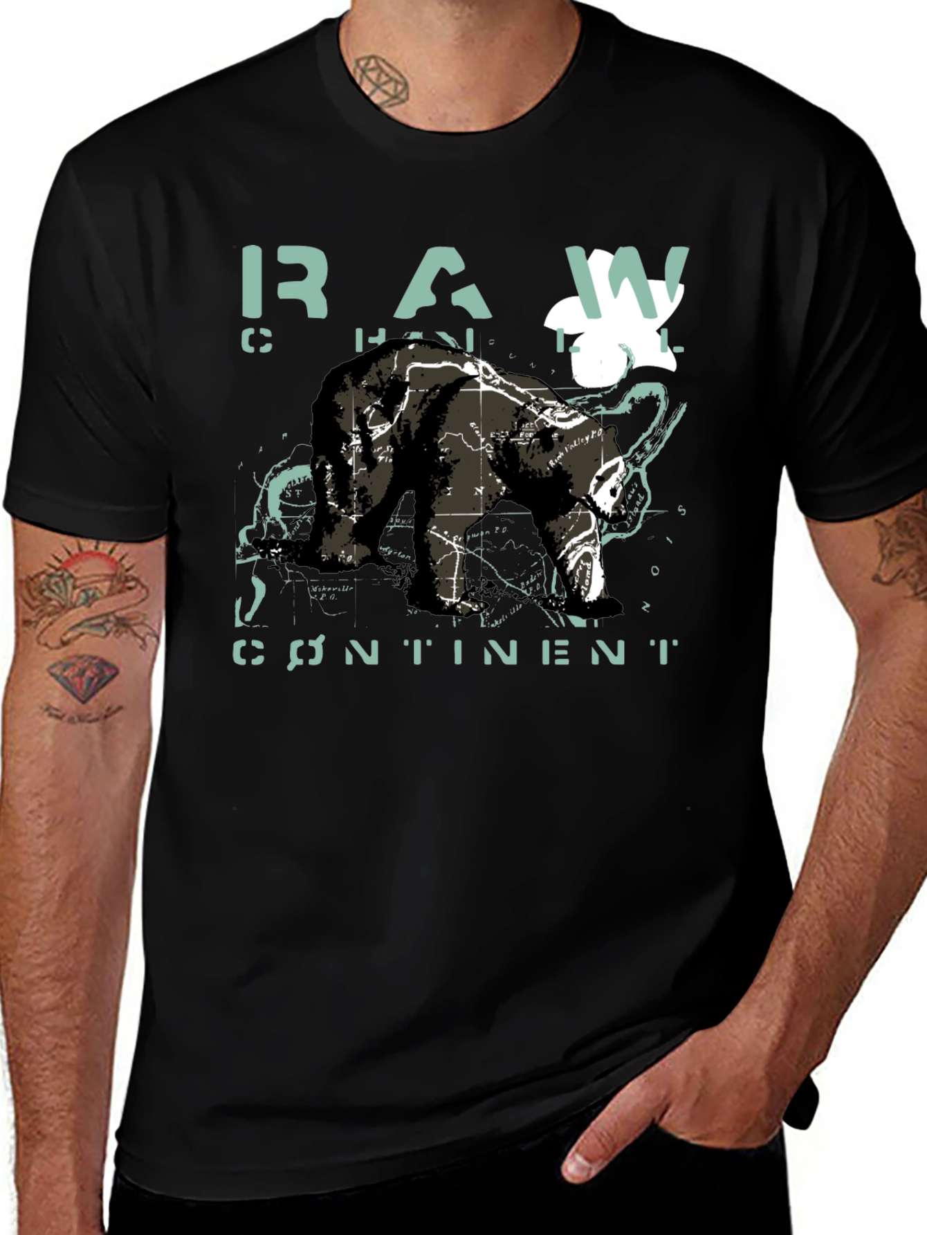 Raw Continent Bear Graphic T-Shirt
