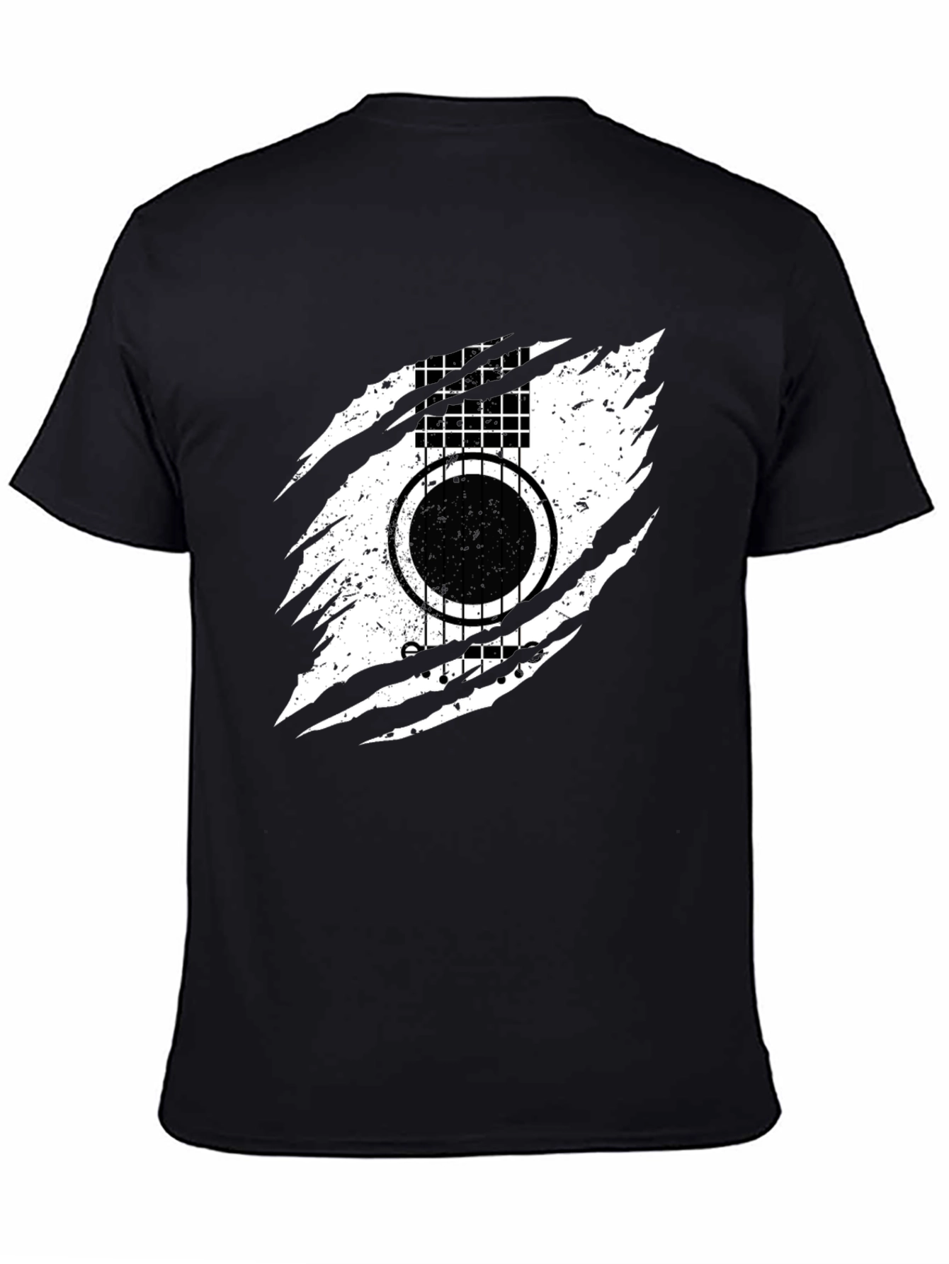 Guitar Ripped Graphic T-Shirt - Stylish Music Tee