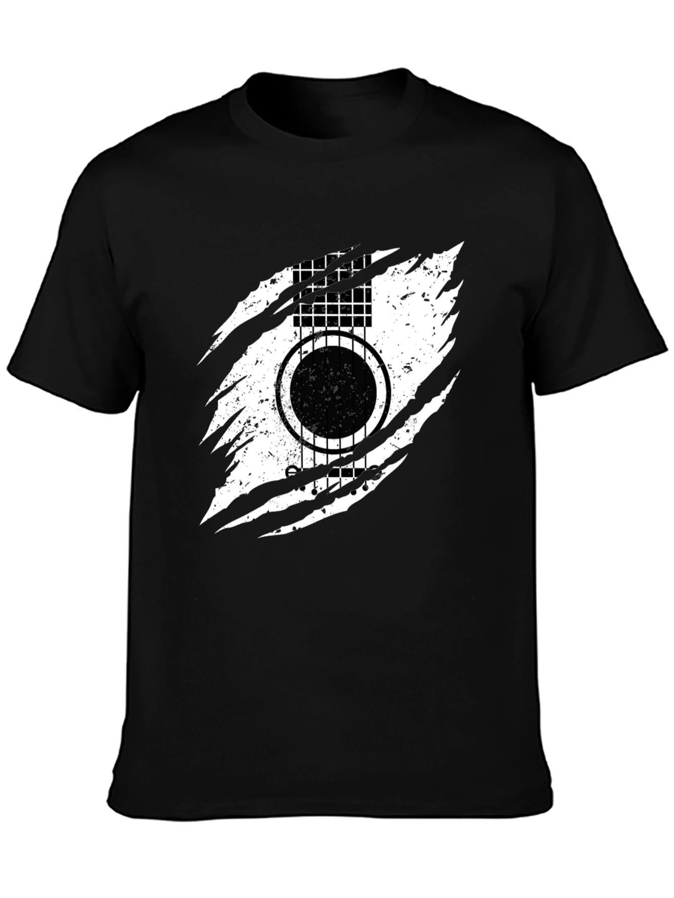Guitar Ripped Graphic T-Shirt - Stylish Music Tee