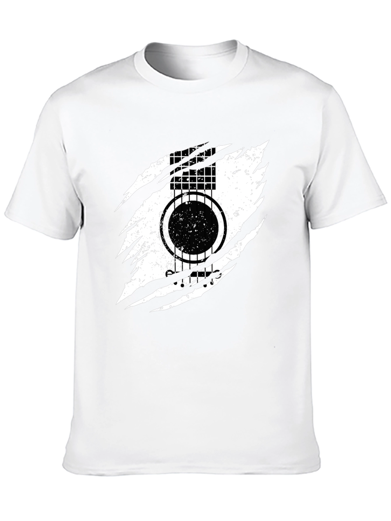 Guitar Ripped Graphic T-Shirt - Stylish Music Tee