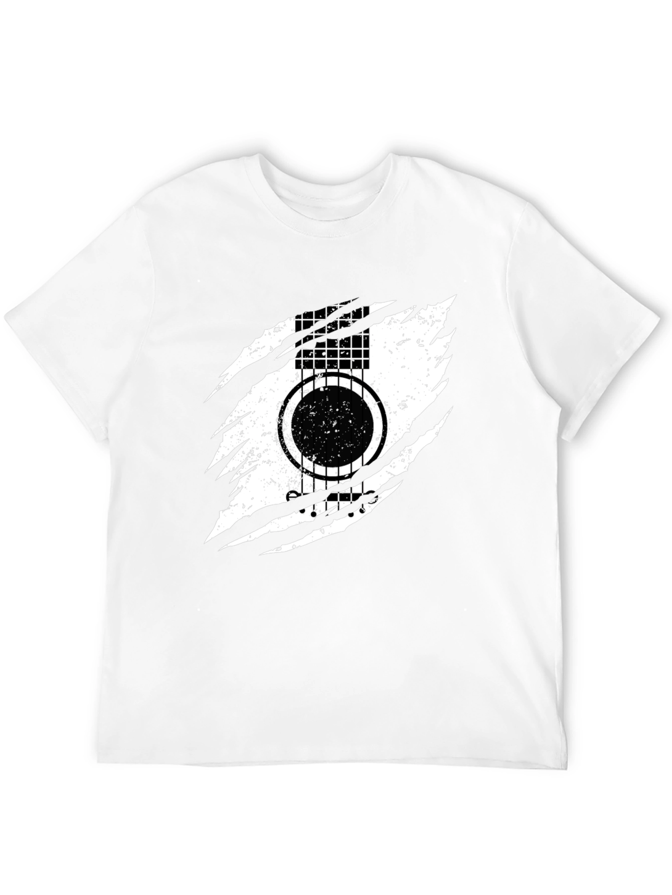 Guitar Ripped Graphic T-Shirt - Stylish Music Tee
