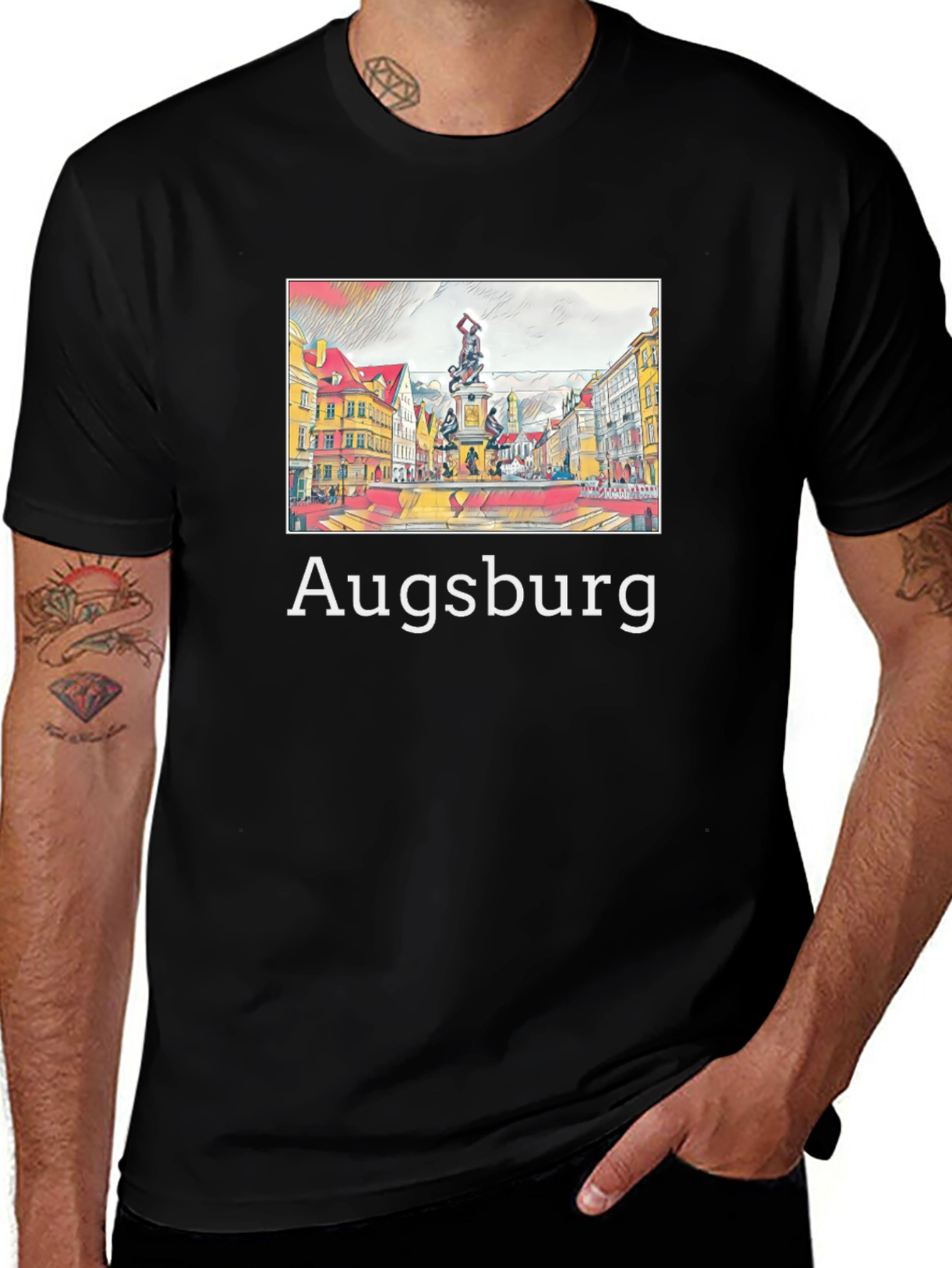 Augsburg Graphic Tee - Stylish Cityscape T-Shirt
