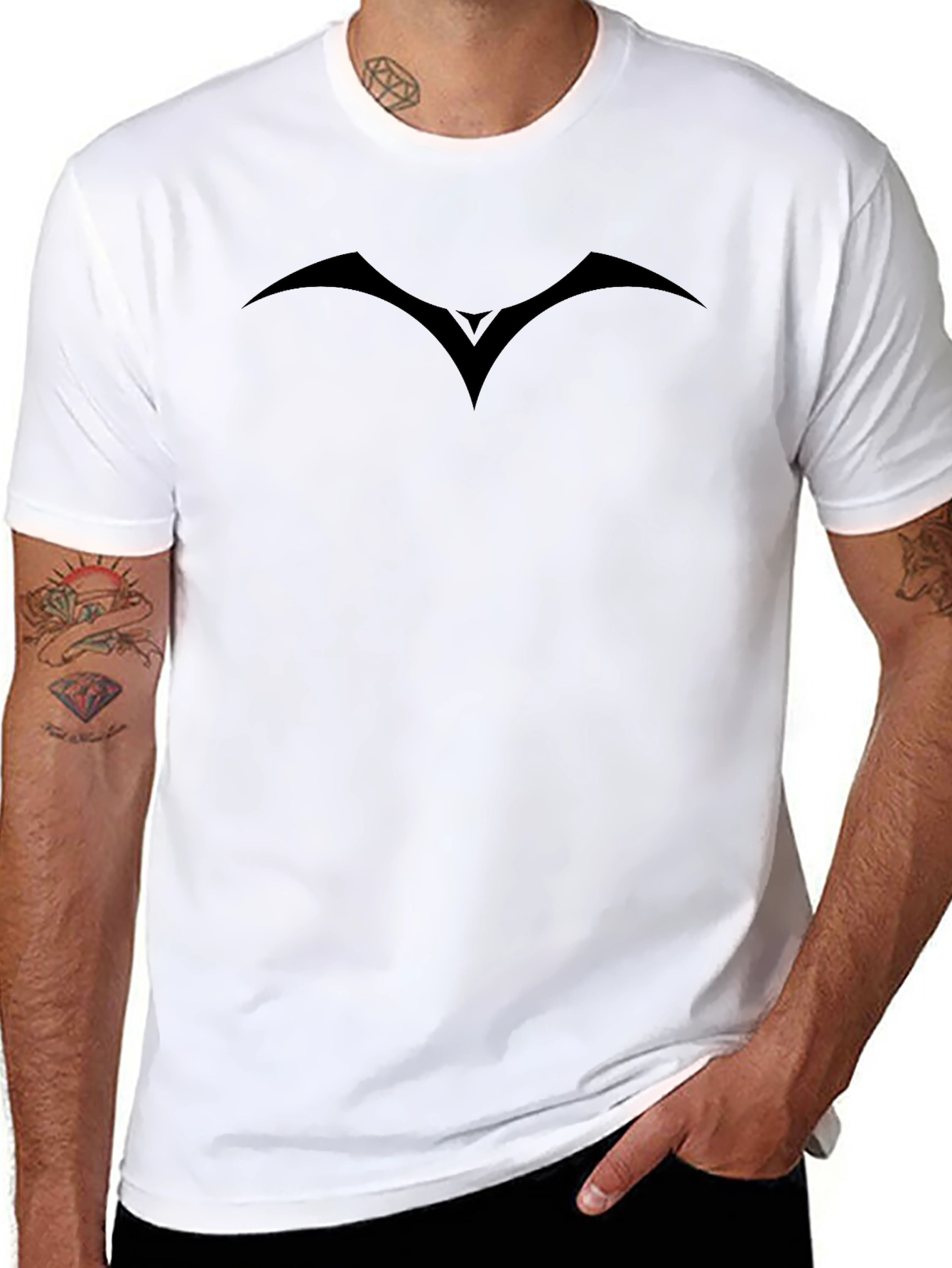 Mens Black Graphic Tee - Dark Symbol Design
