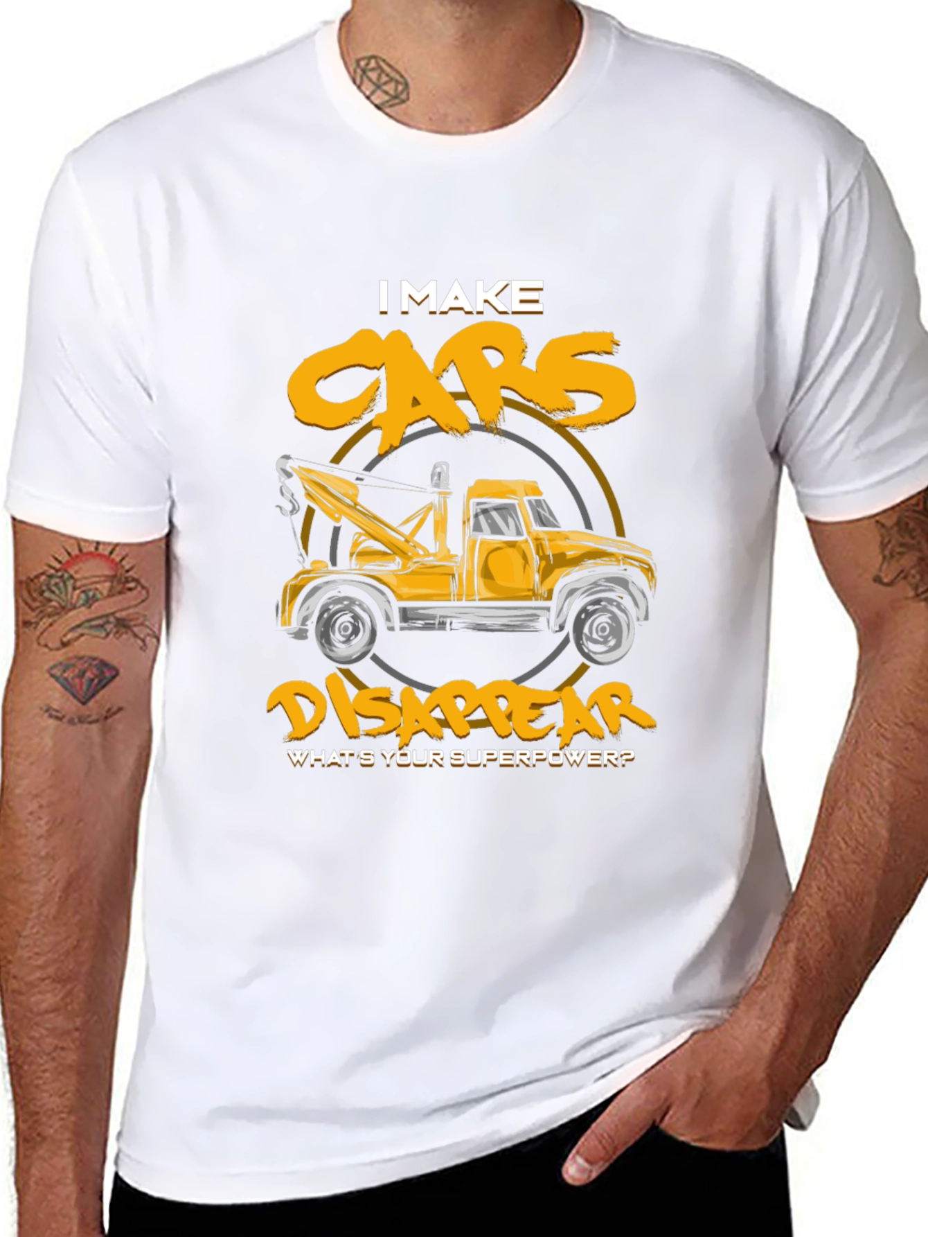I Make Cars Disappear T-Shirt Tow Truck Driver Tee