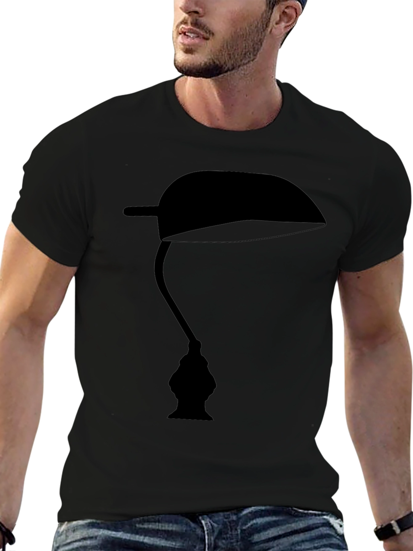 Optical Illusion Faces Lamp Black T-Shirt