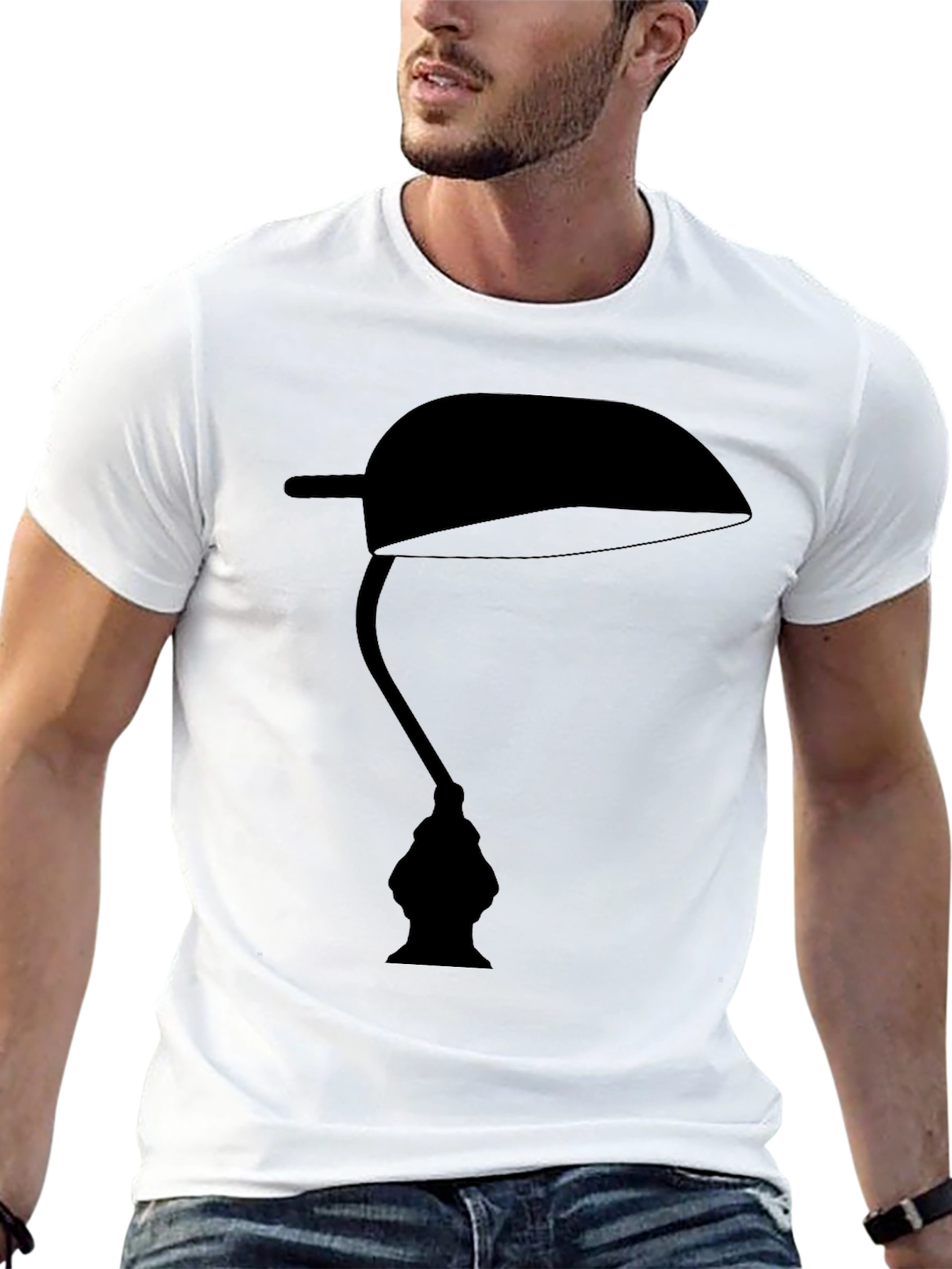 Optical Illusion Faces Lamp Black T-Shirt