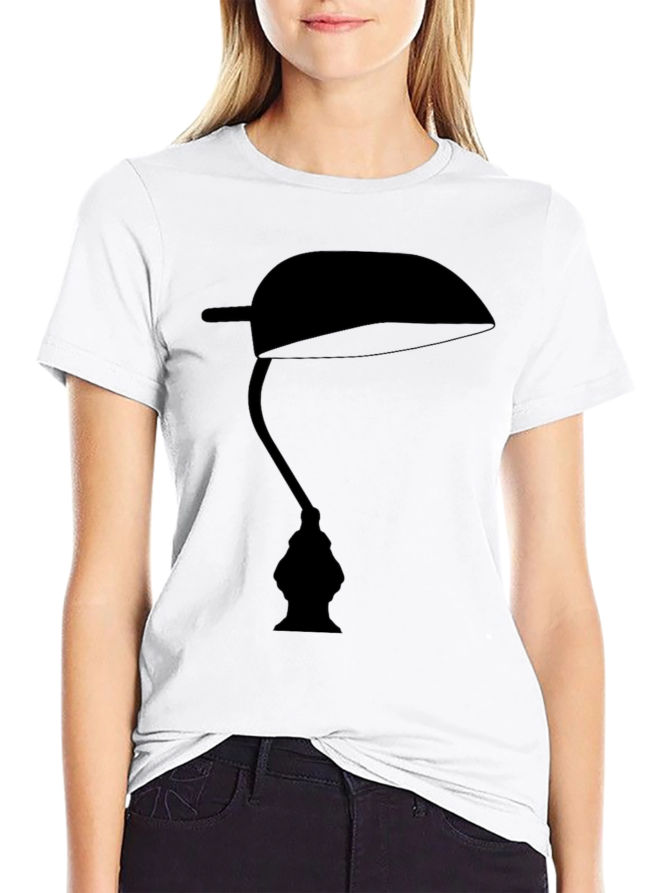 Optical Illusion Faces Lamp Black T-Shirt