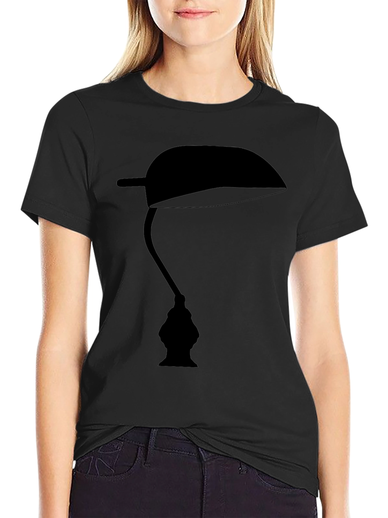 Optical Illusion Faces Lamp Black T-Shirt