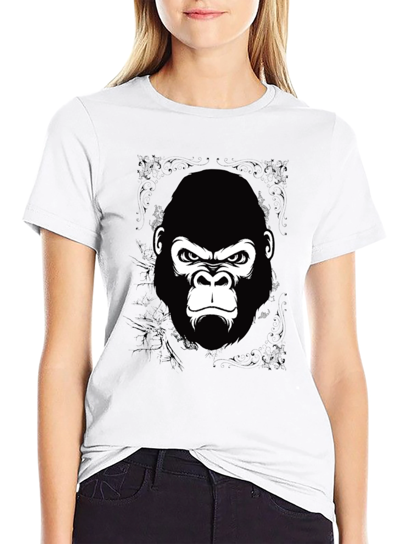Gorilla Graphic Print Black T-Shirt for Men