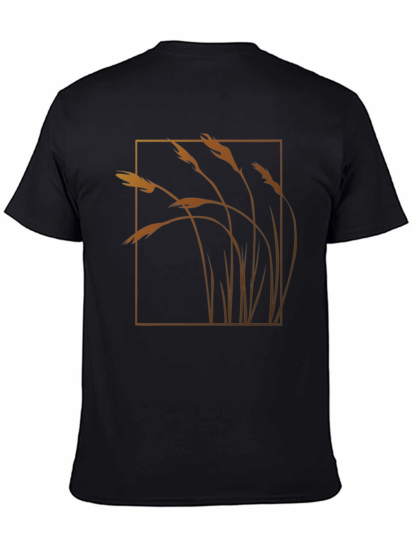 Wheat Field Graphic Tee - Black Cotton Blend