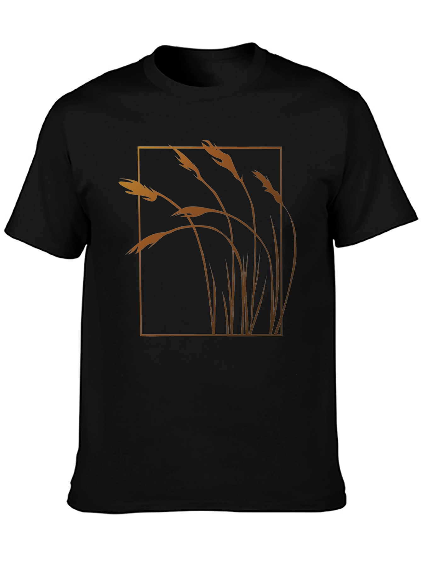 Wheat Field Graphic Tee - Black Cotton Blend