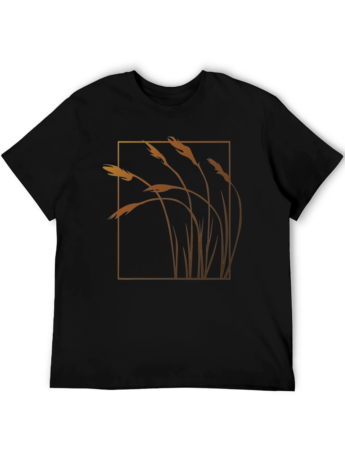 Wheat Field Graphic Tee - Black Cotton Blend