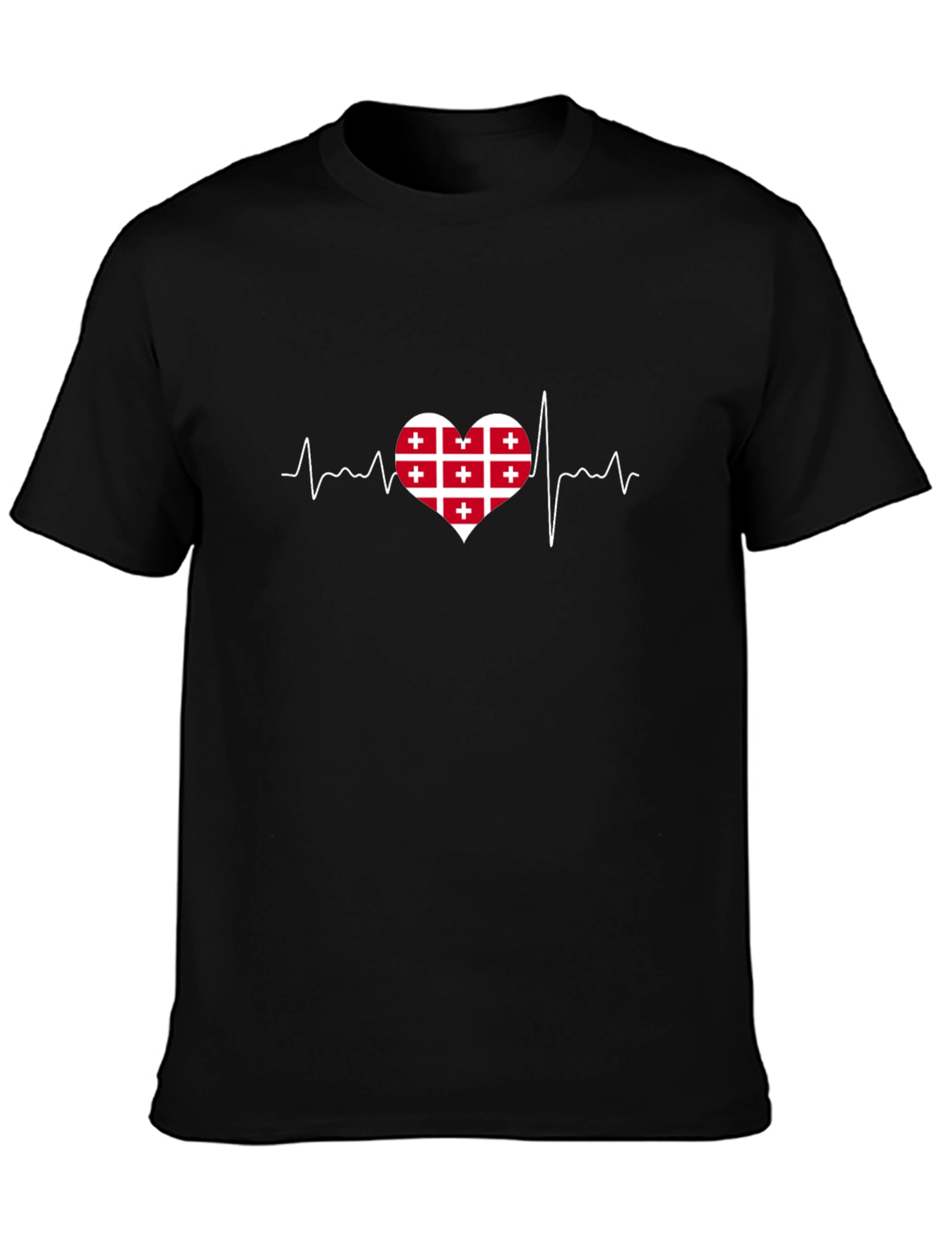Georgian Flag Heartbeat T-Shirt