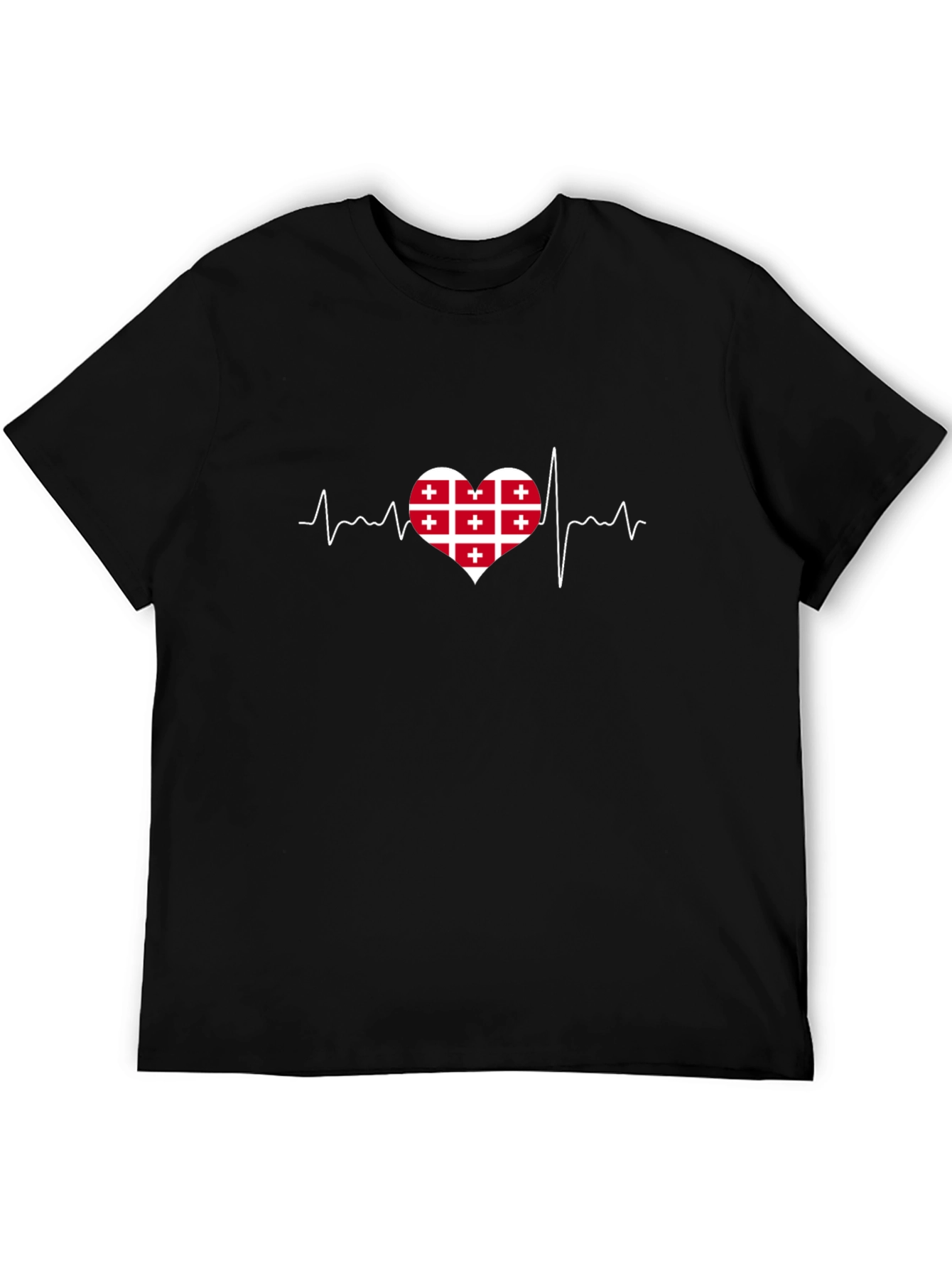 Georgian Flag Heartbeat T-Shirt