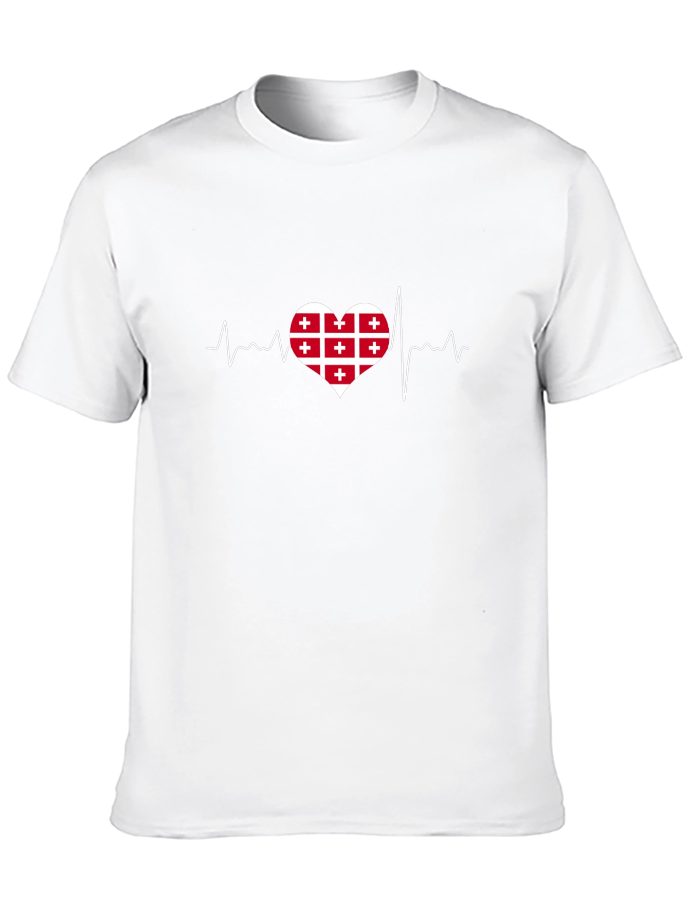 Georgian Flag Heartbeat T-Shirt