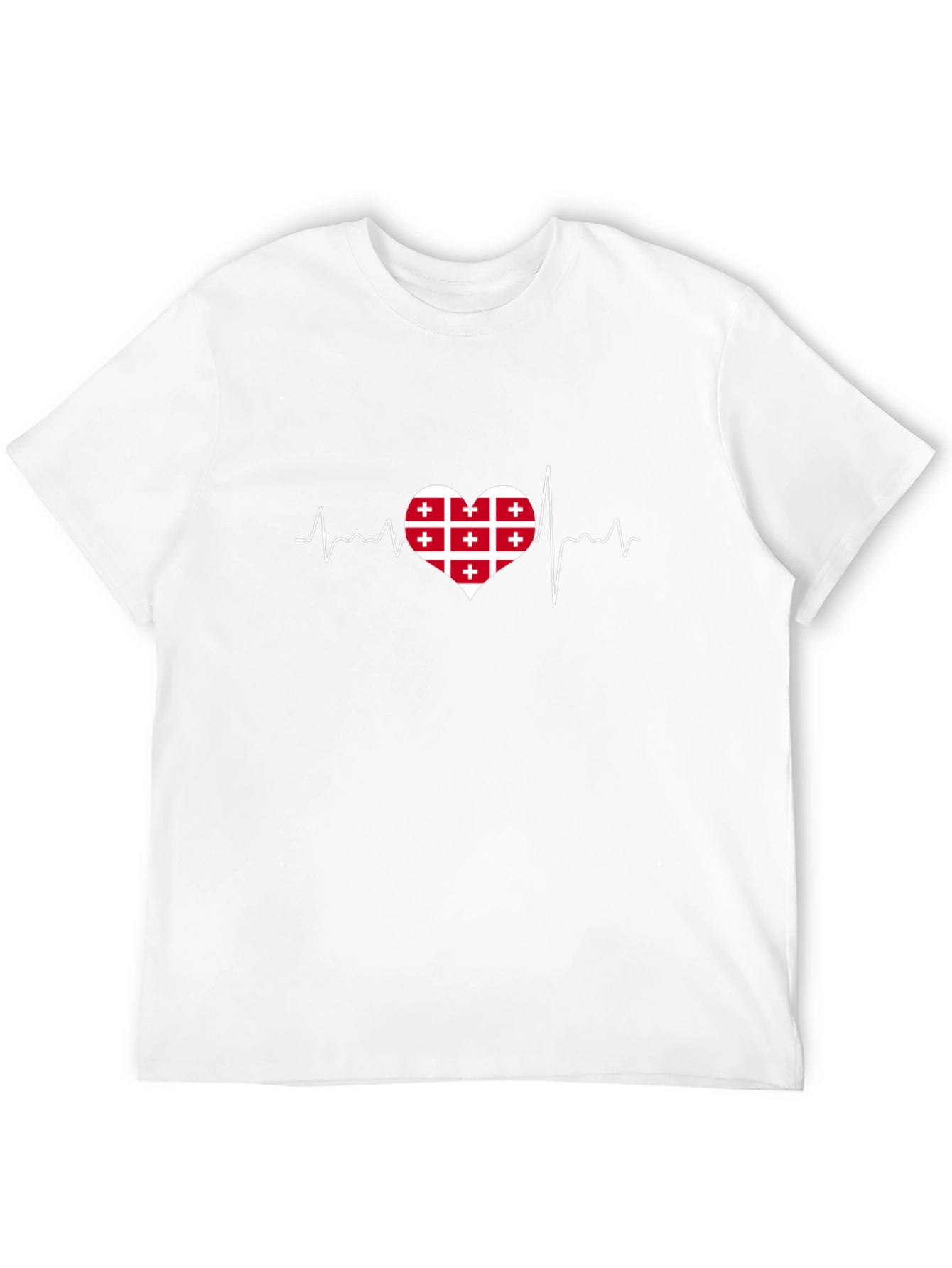 Georgian Flag Heartbeat T-Shirt