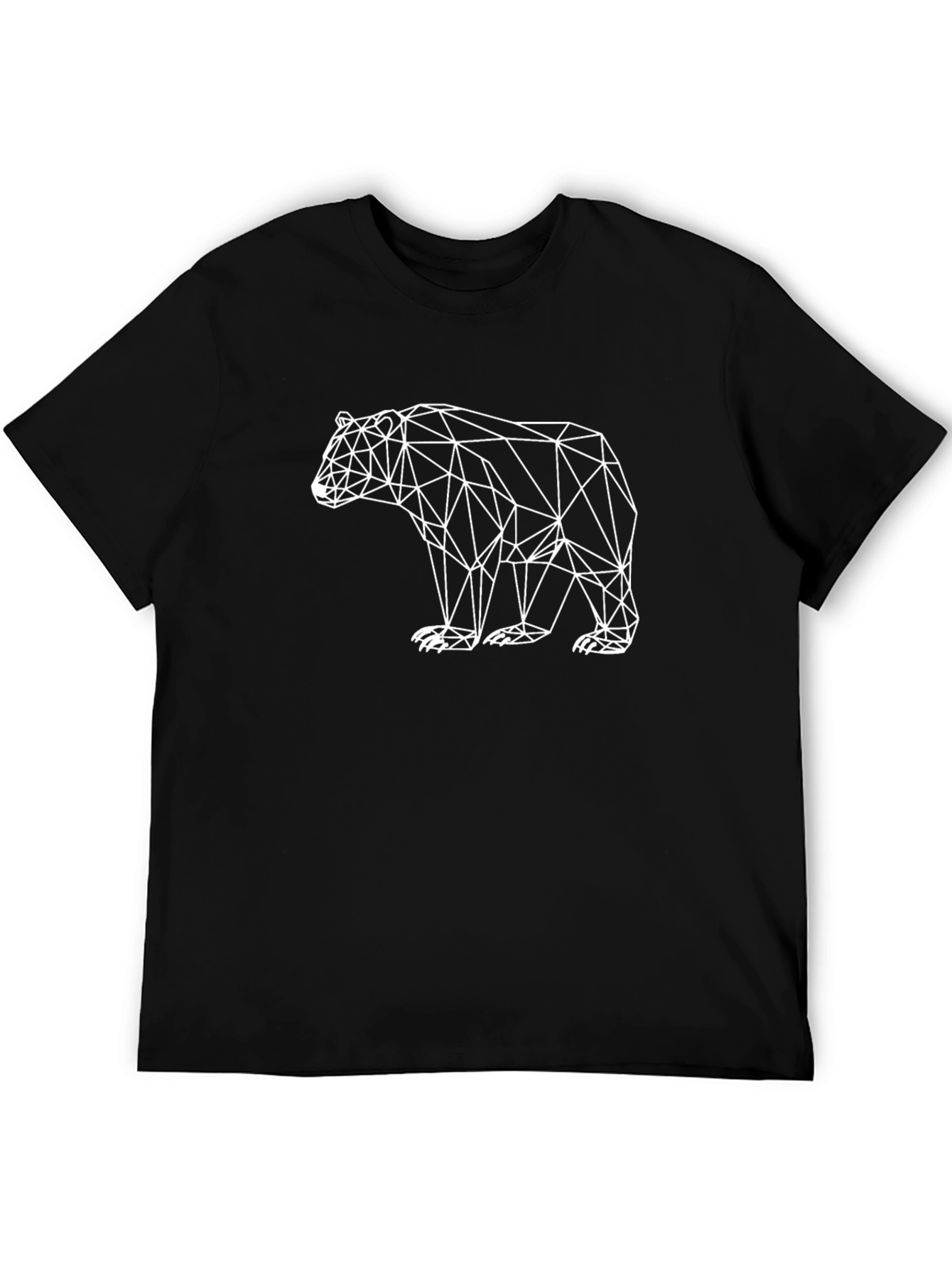 Geometric Bear Graphic Tee - Modern Black T-Shirt