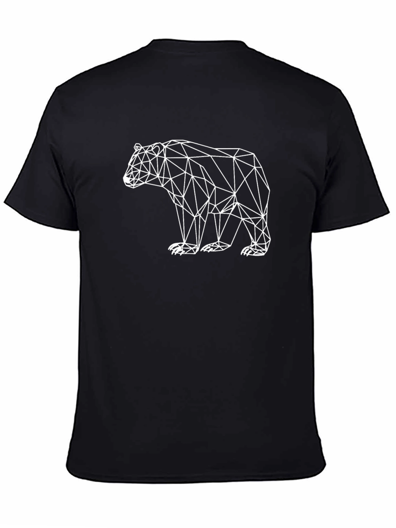 Geometric Bear Graphic Tee - Modern Black T-Shirt