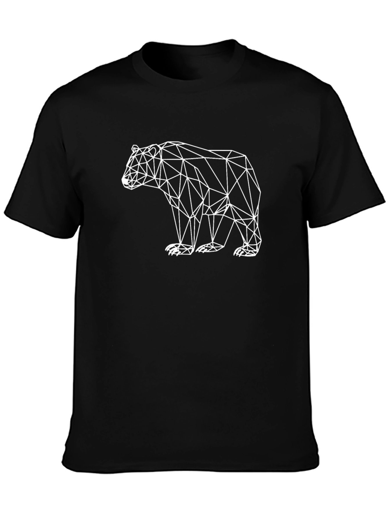 Geometric Bear Graphic Tee - Modern Black T-Shirt