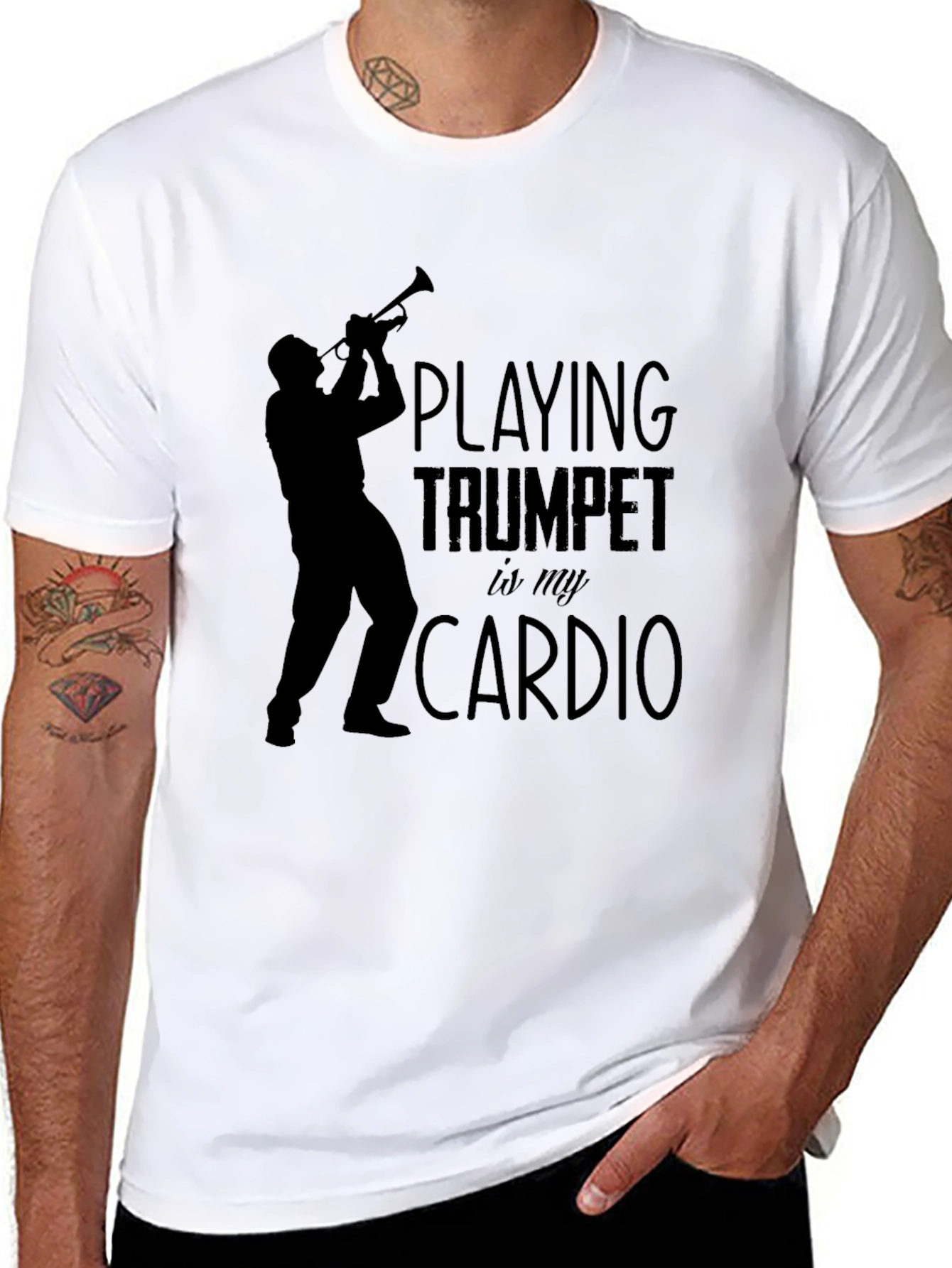 Trumpet Cardio Graphic Tee - Musician T-Shirt