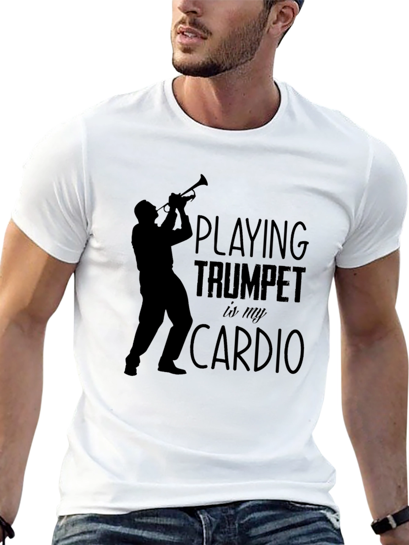 Trumpet Cardio Graphic Tee - Musician T-Shirt
