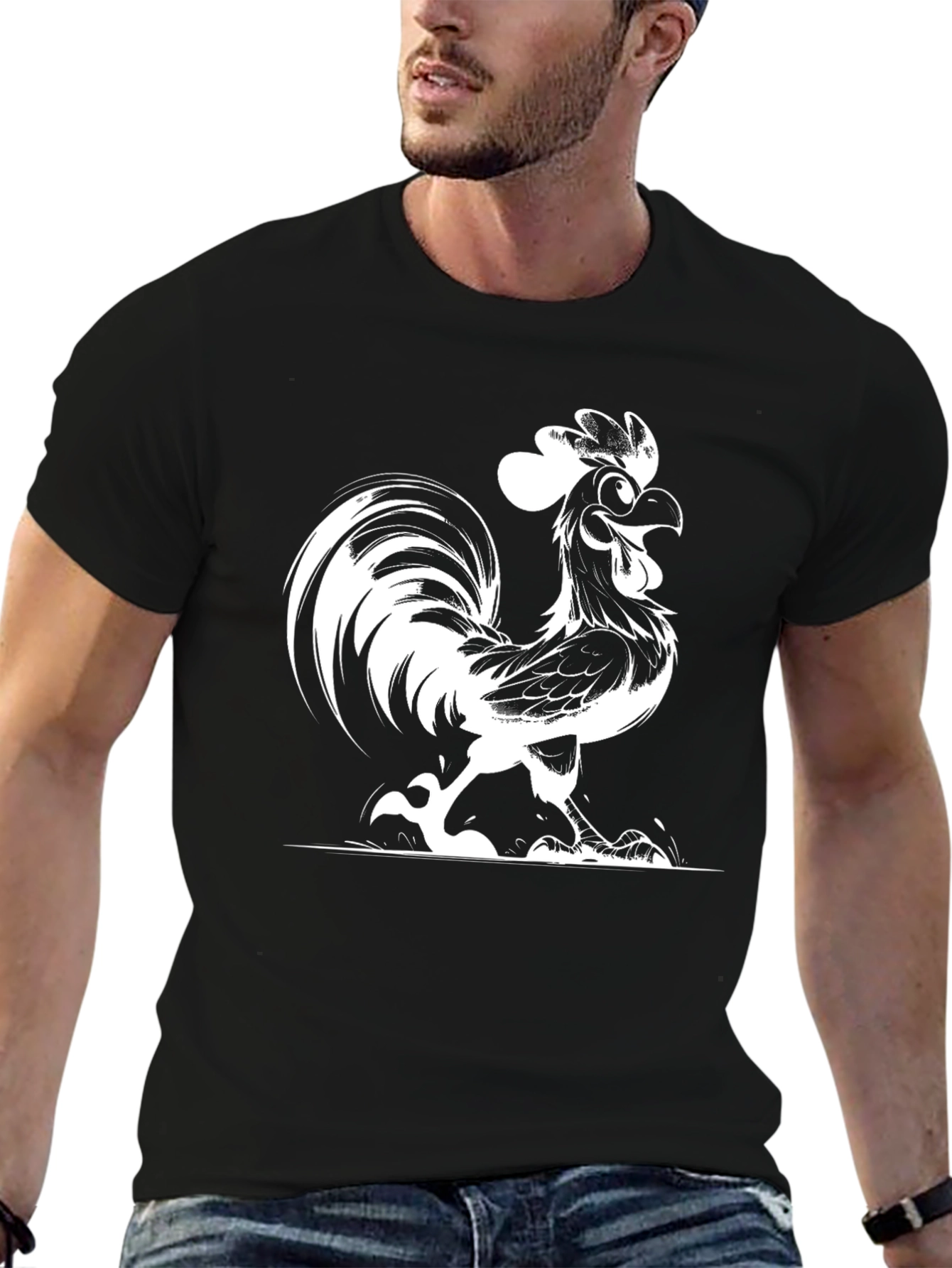 Funky Rooster Graphic T-Shirt