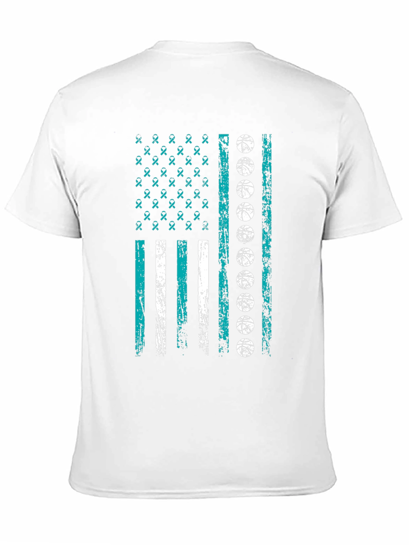 Basketball Ribbon Flag Graphic Tee