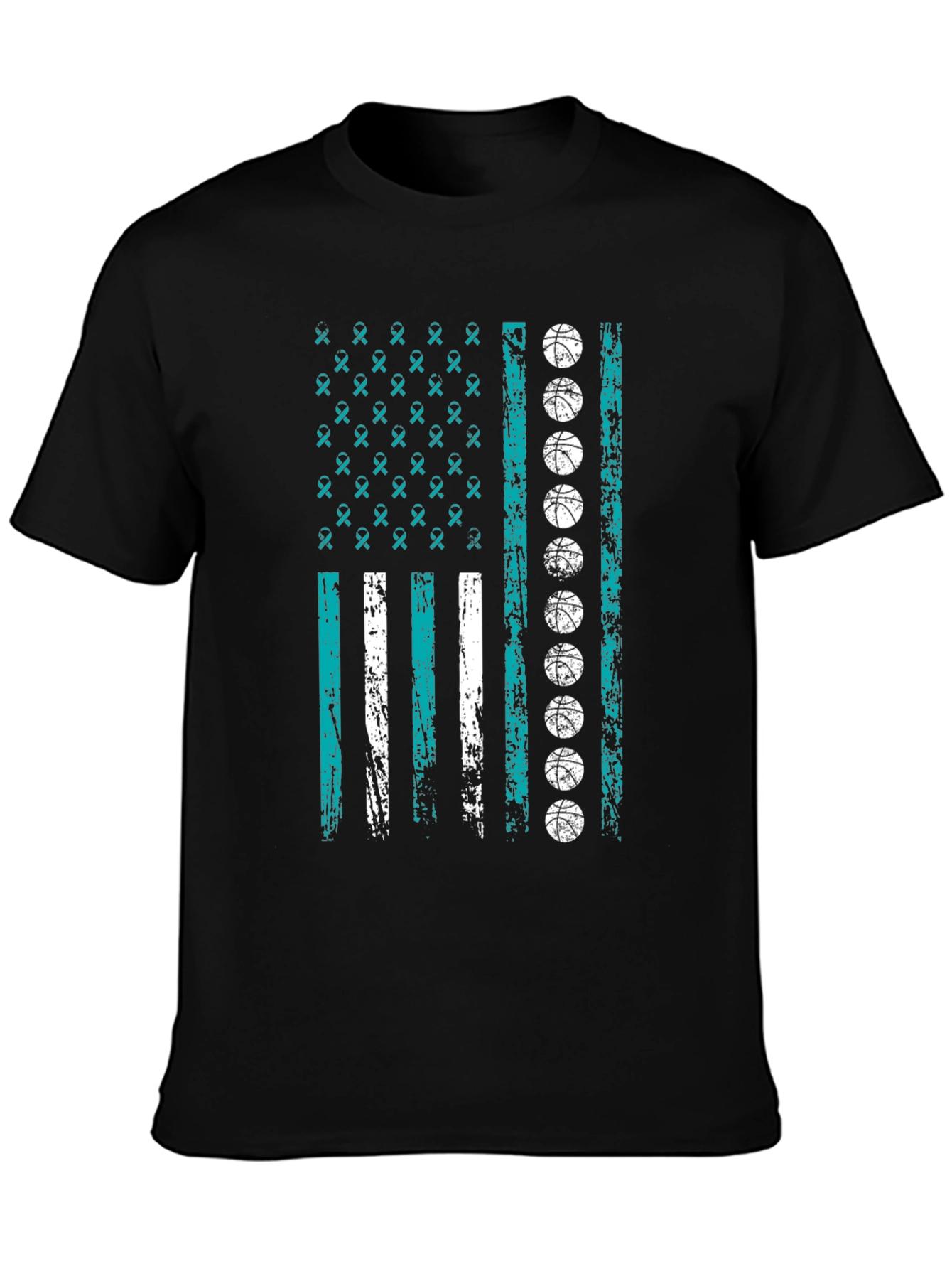 Basketball Ribbon Flag Graphic Tee