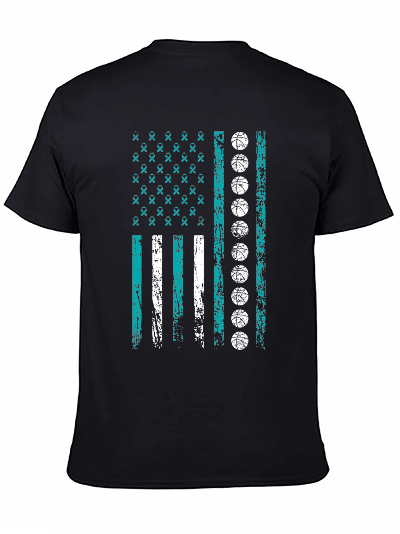 Basketball Ribbon Flag Graphic Tee