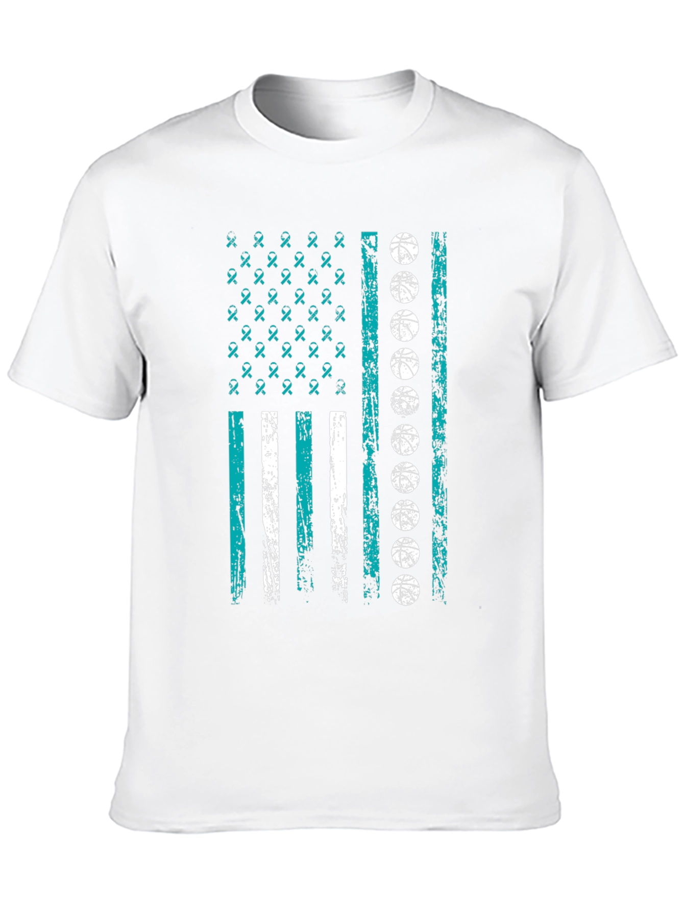 Basketball Ribbon Flag Graphic Tee