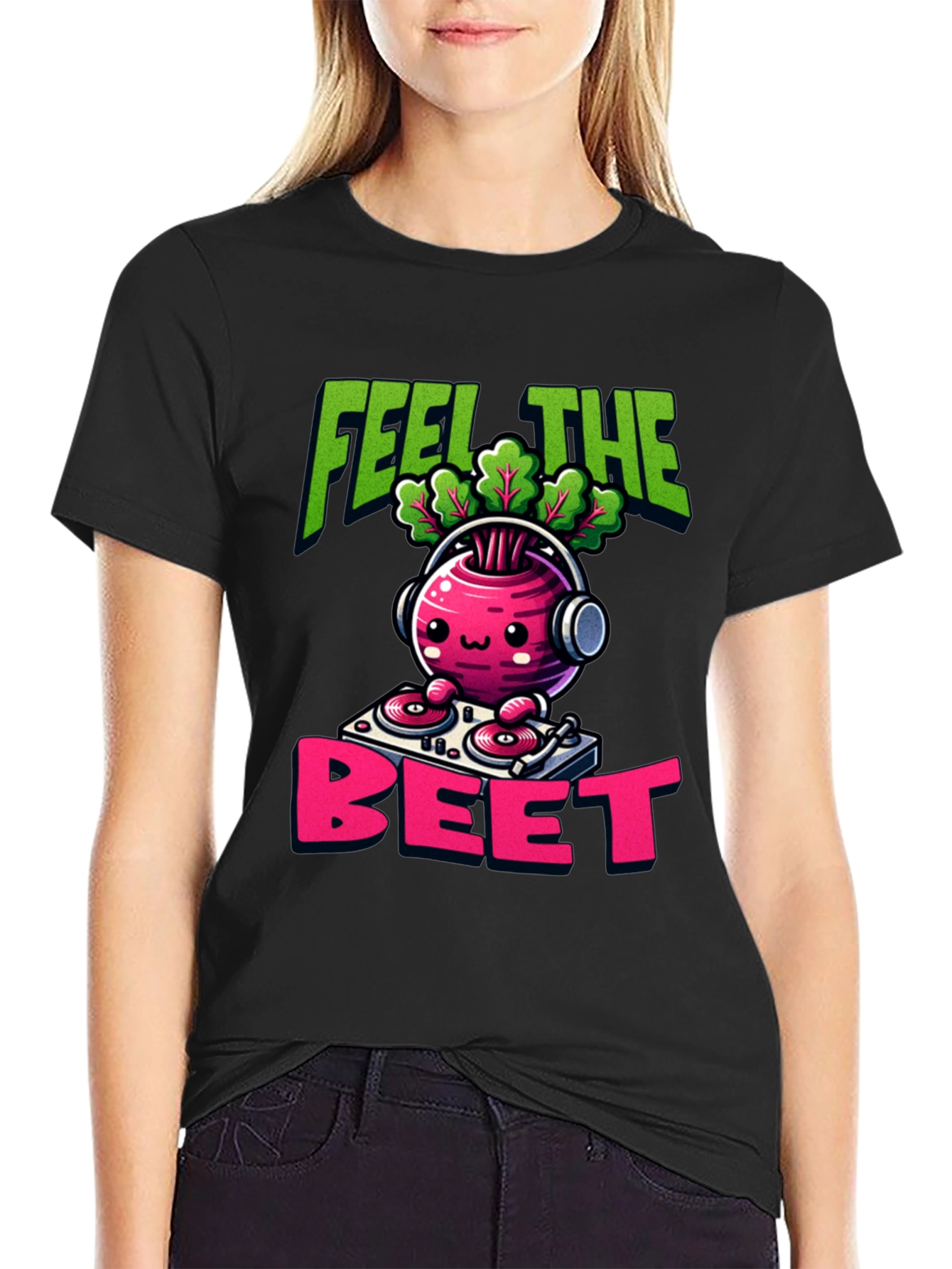 Feel the Beet DJ Cartoon T-Shirt