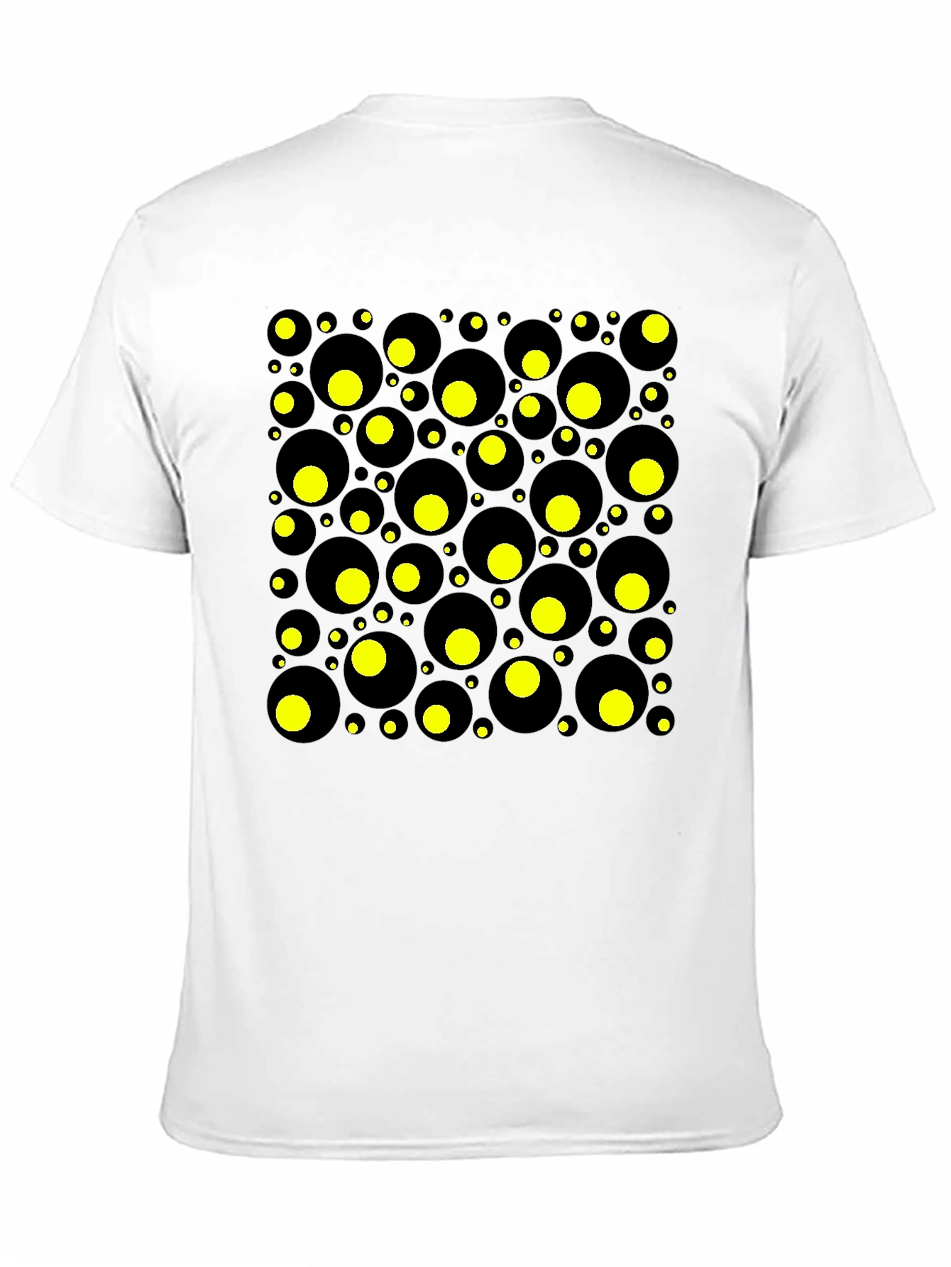 Geometric Circles T-Shirt - Black and Yellow Design