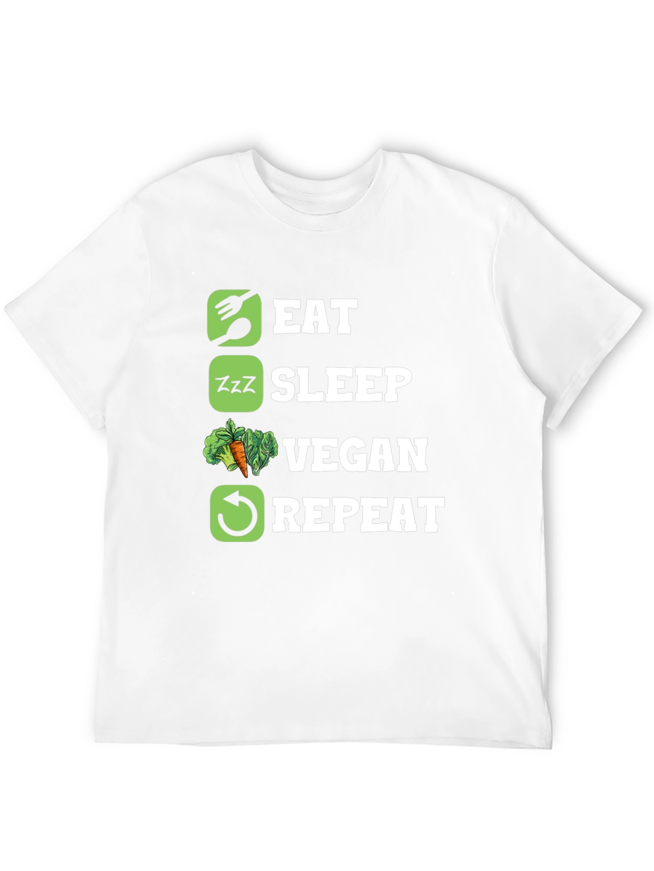 Eat Sleep Vegan Repeat Graphic T-Shirt