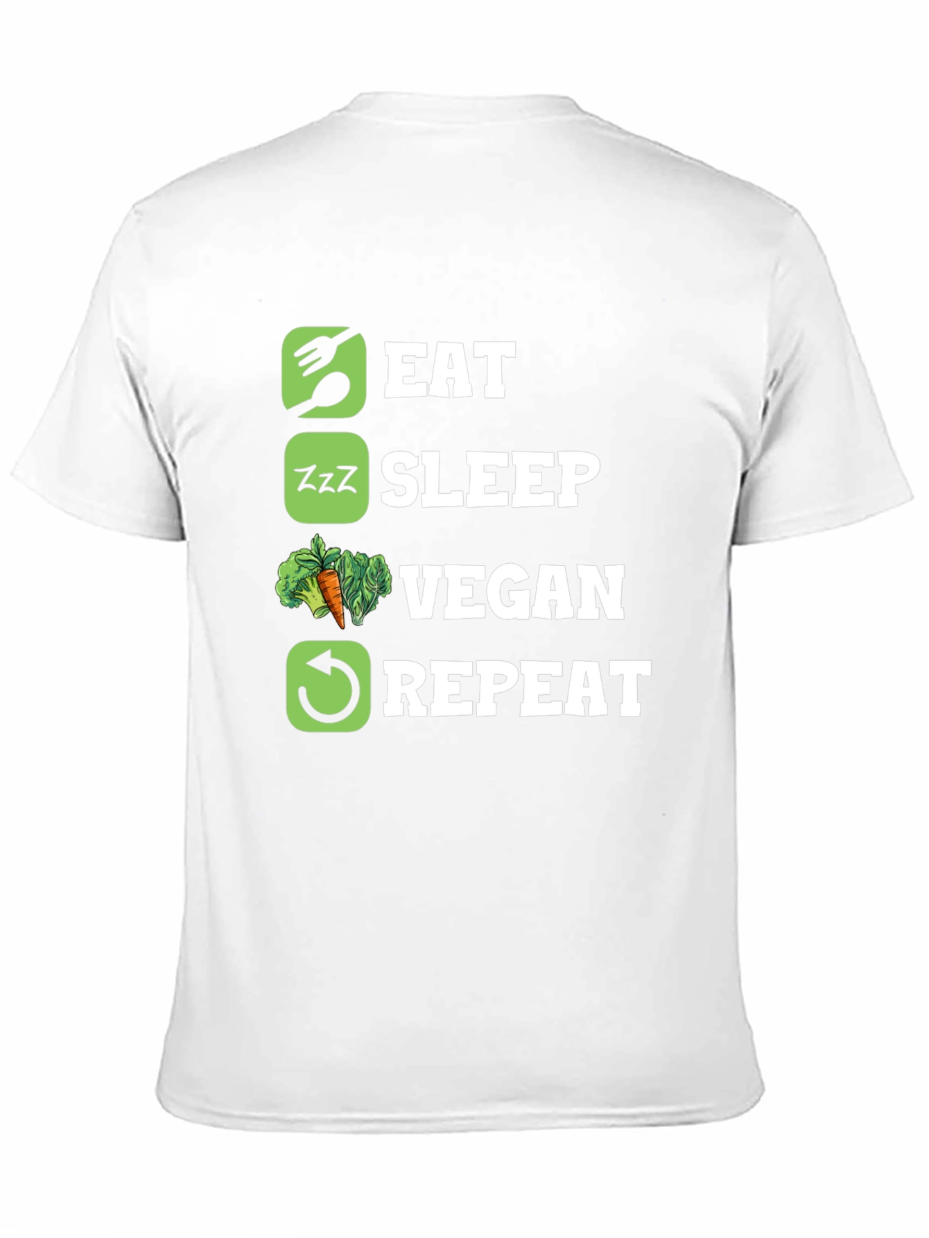 Eat Sleep Vegan Repeat Graphic T-Shirt
