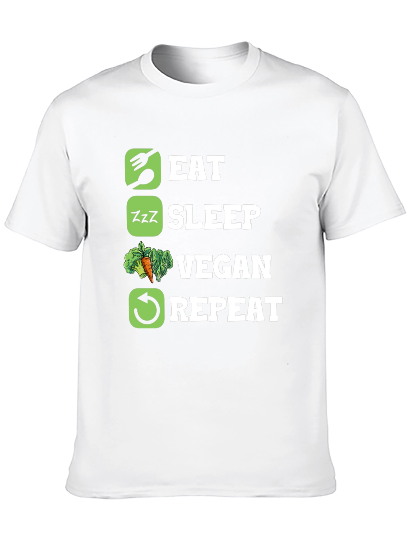 Eat Sleep Vegan Repeat Graphic T-Shirt