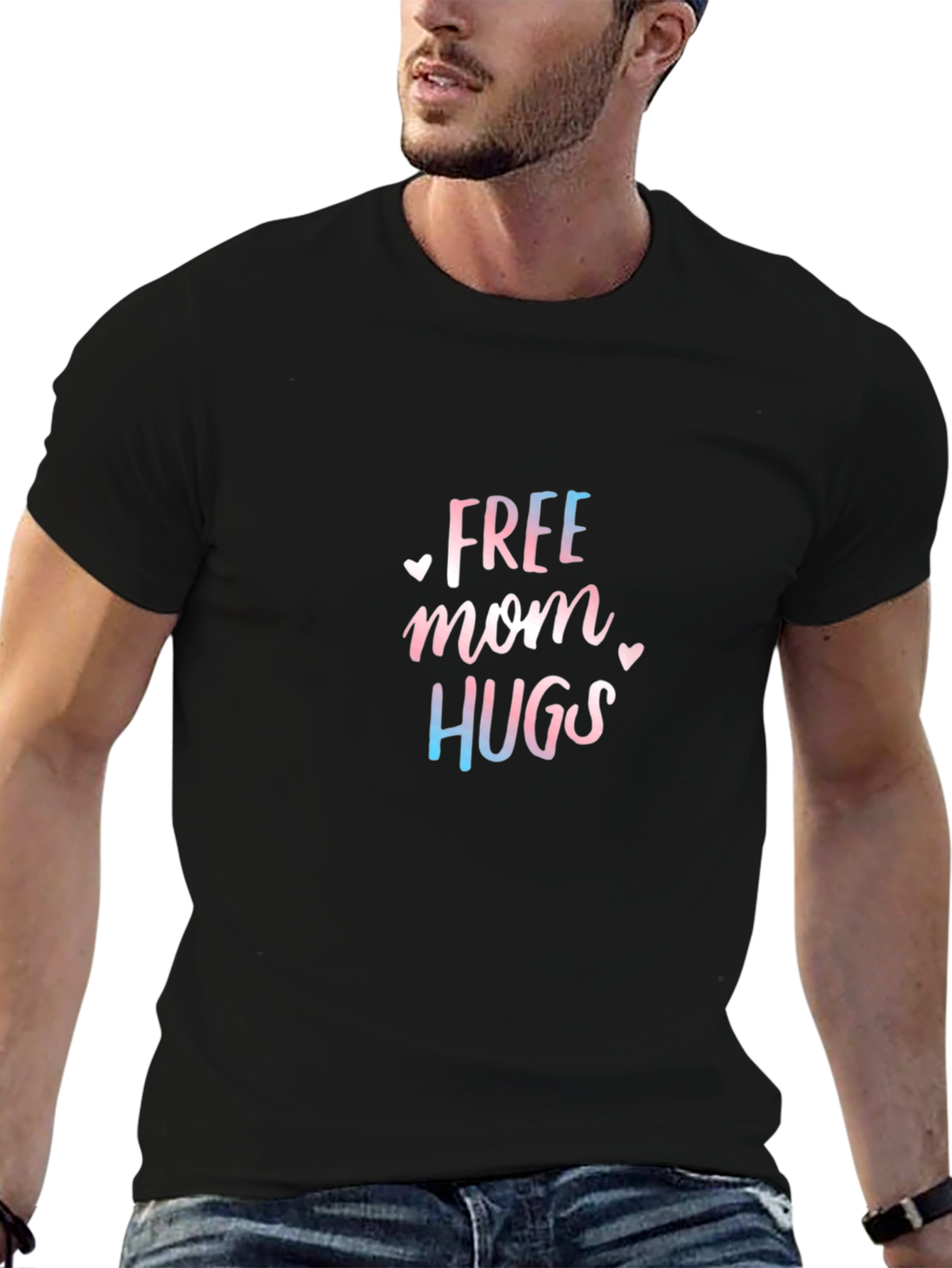 Free Mom Hugs Graphic Tee - Black