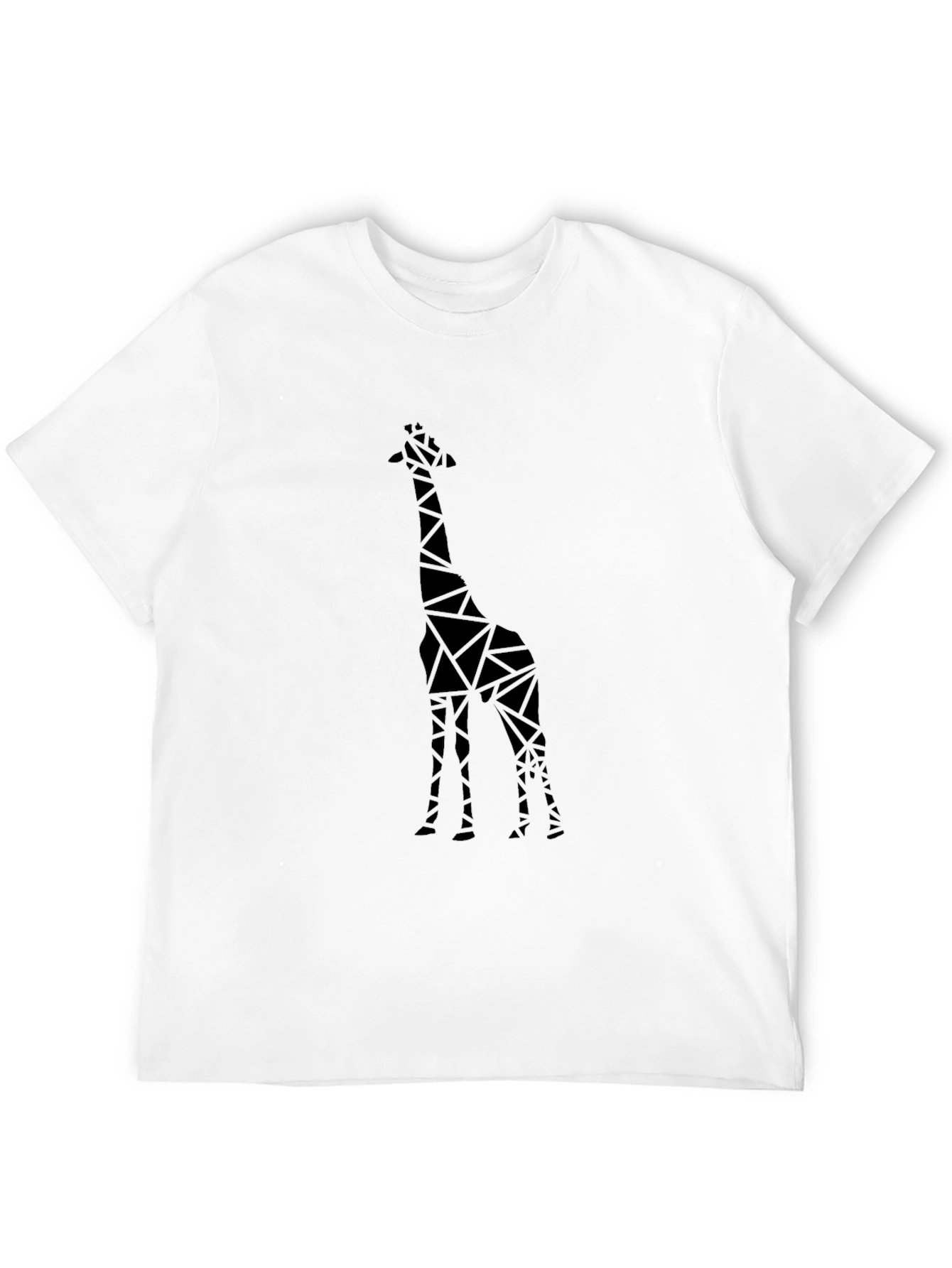 Geometric Giraffe Print T-Shirt - Modern Mens Tee